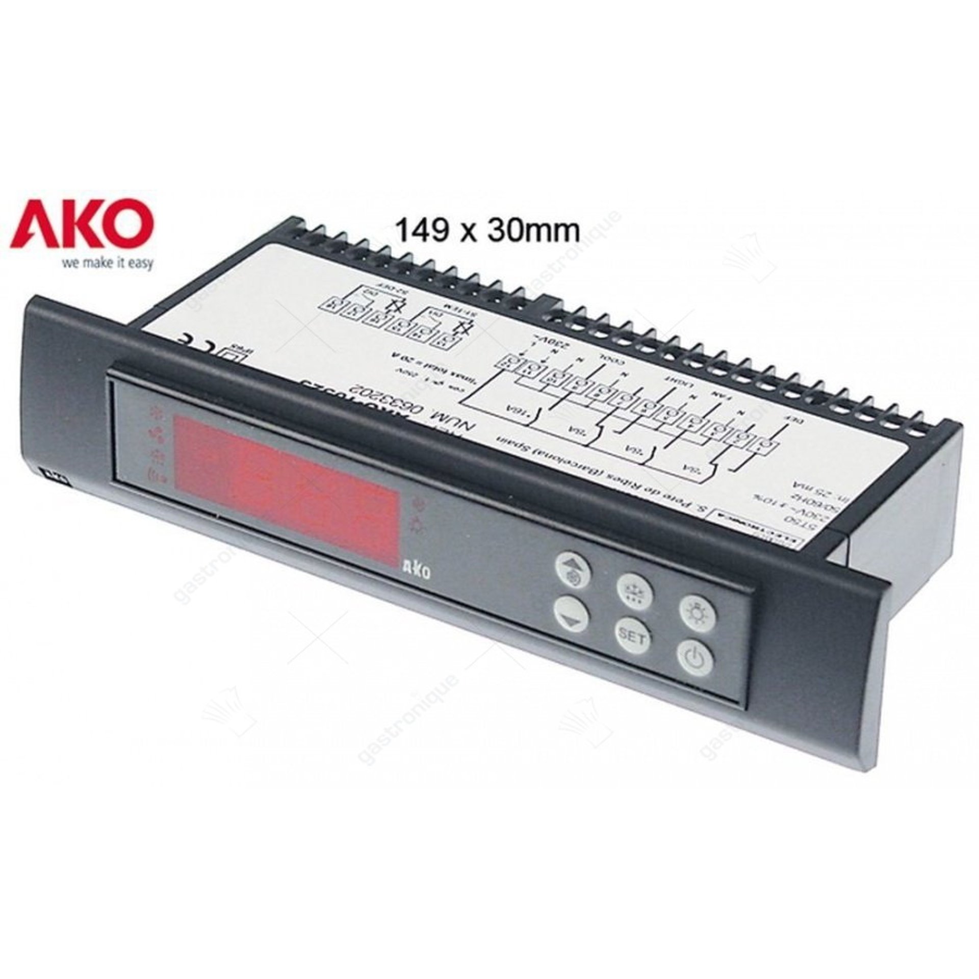 elektronischer Regler AKO Typ 10323 Einbaumaß 149x30mm 230V AC Spannung NTC - Bild 1