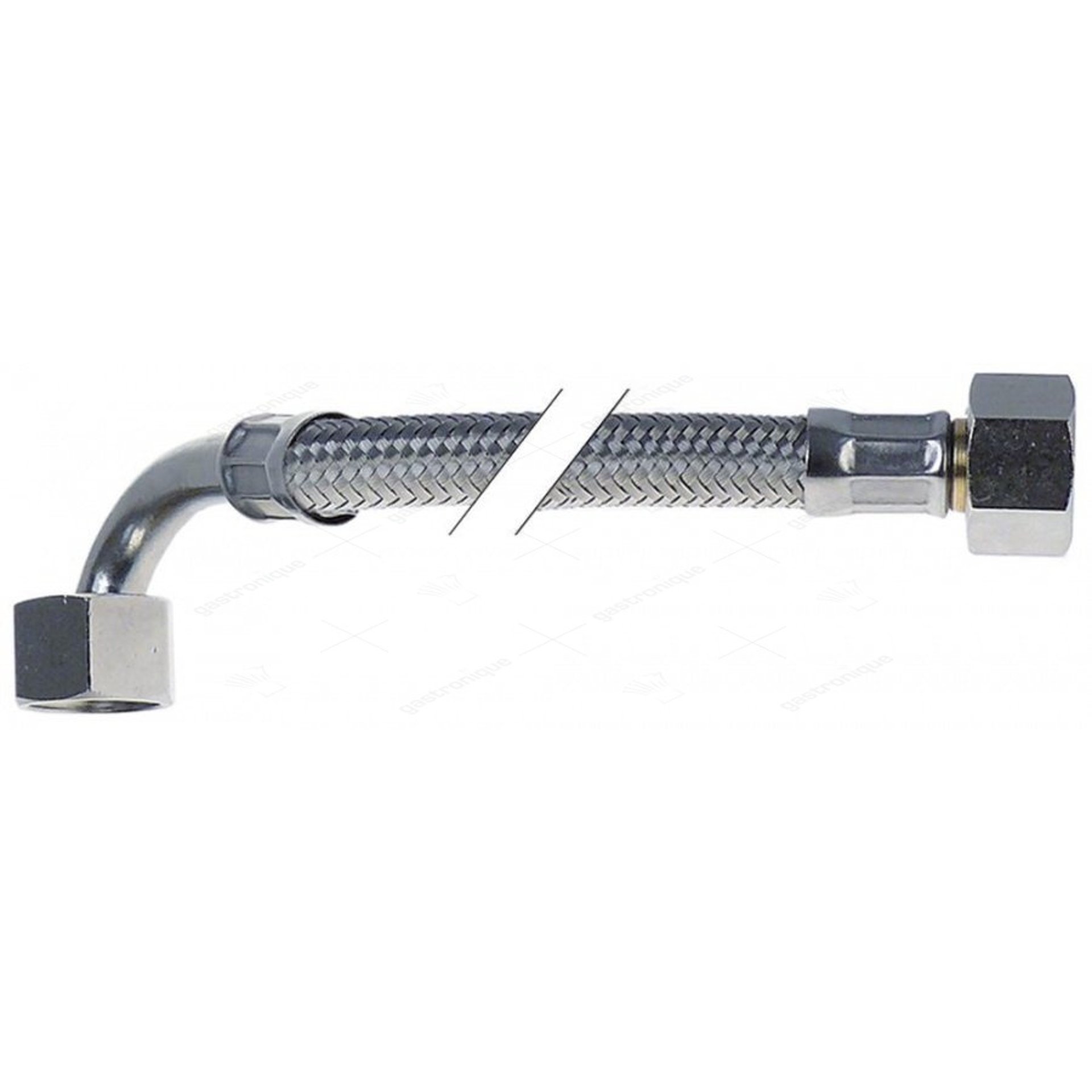 flexible hose stainless steel braided right-angled DN8 connections 3/8" L 2000mm conical sealing - image 1