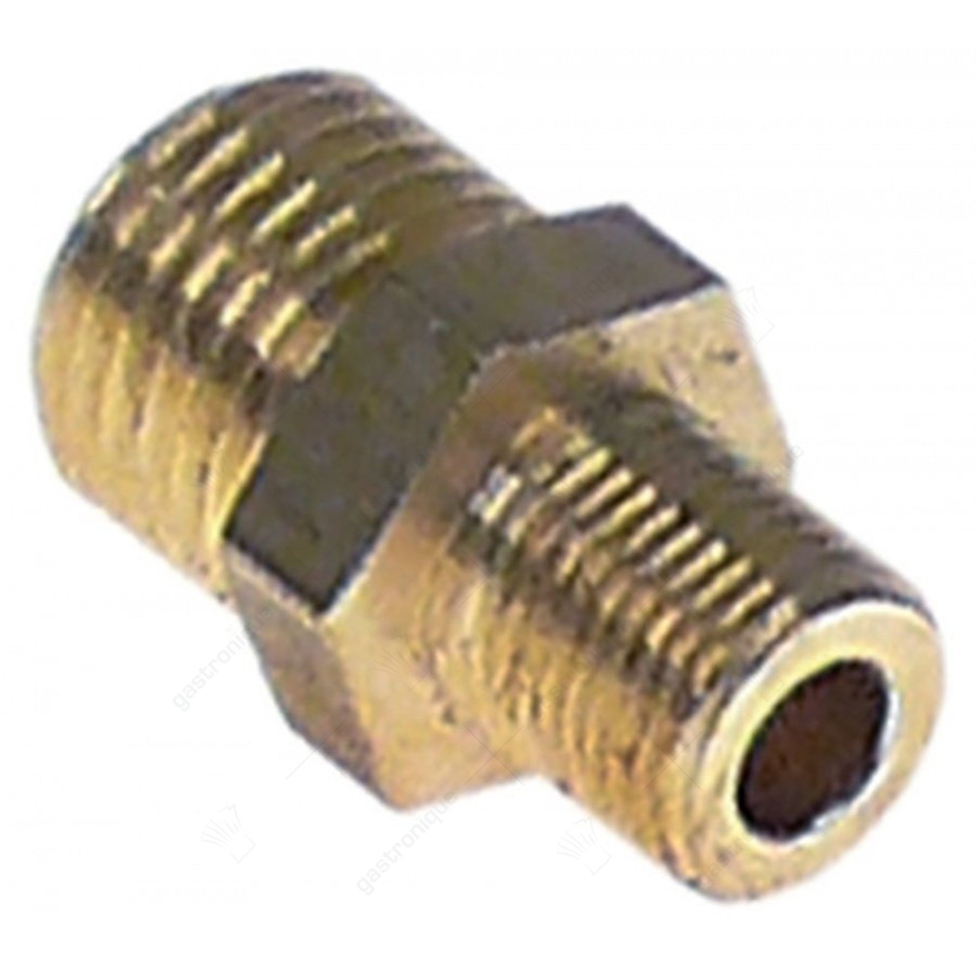 Dubbelnippel draad 1/8" - 1/4" koper vpe 1stuk - afbeelding 1