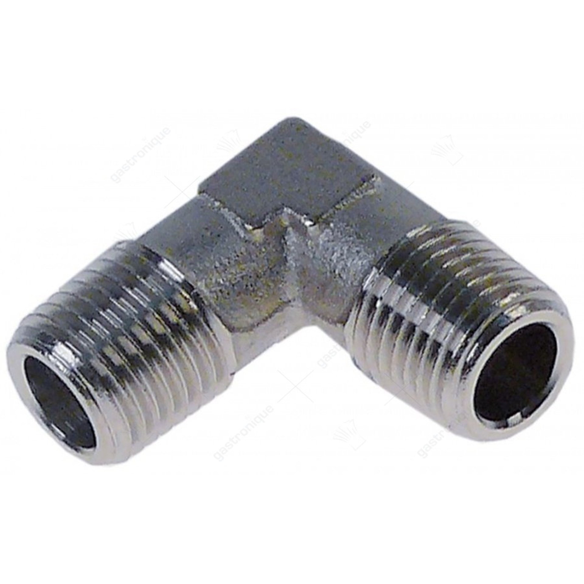 Hoekstuk draad 1/4" OD - 1/4" OD messing vernikkeld - afbeelding 1