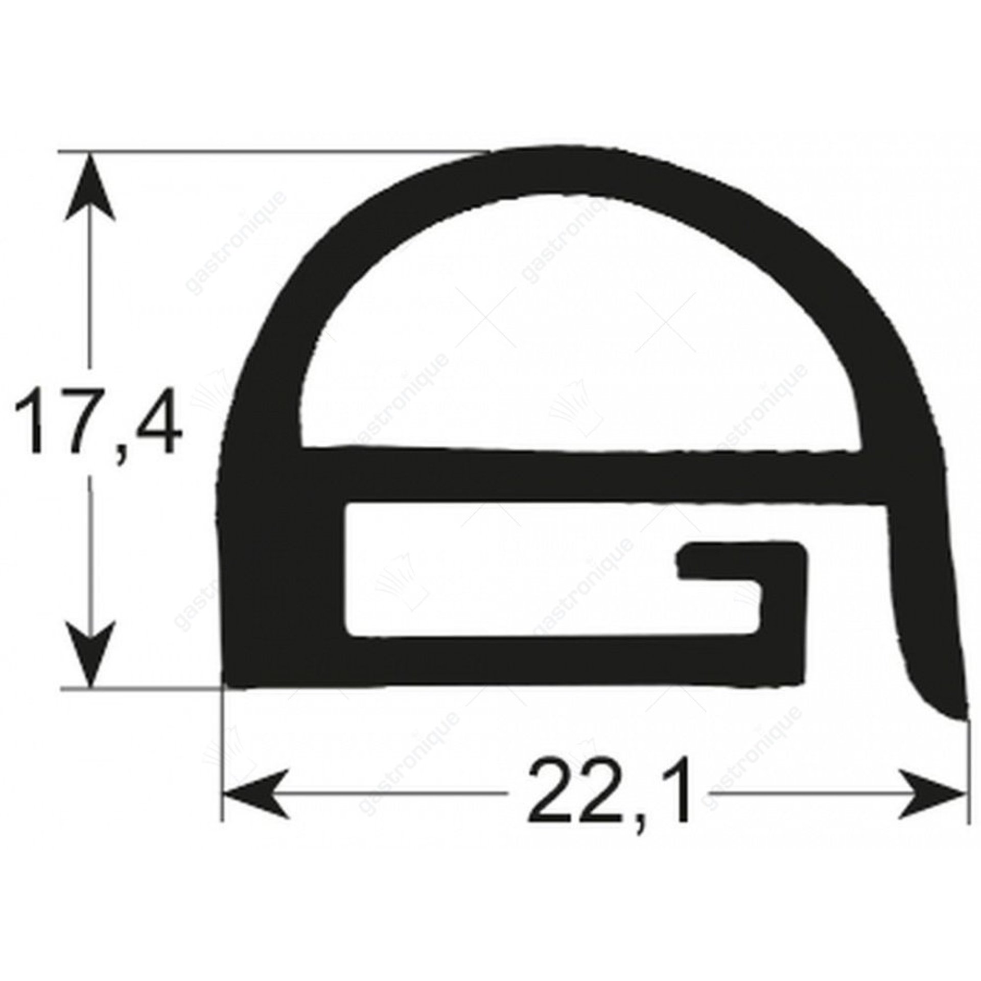 deurrubber profiel 2270 B 650mm L 1300mm - afbeelding 1