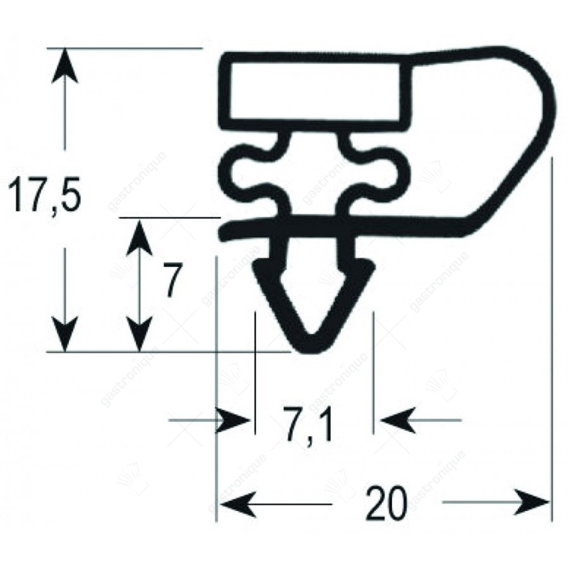 DEURRUBBER 665x410 mm - afbeelding 1