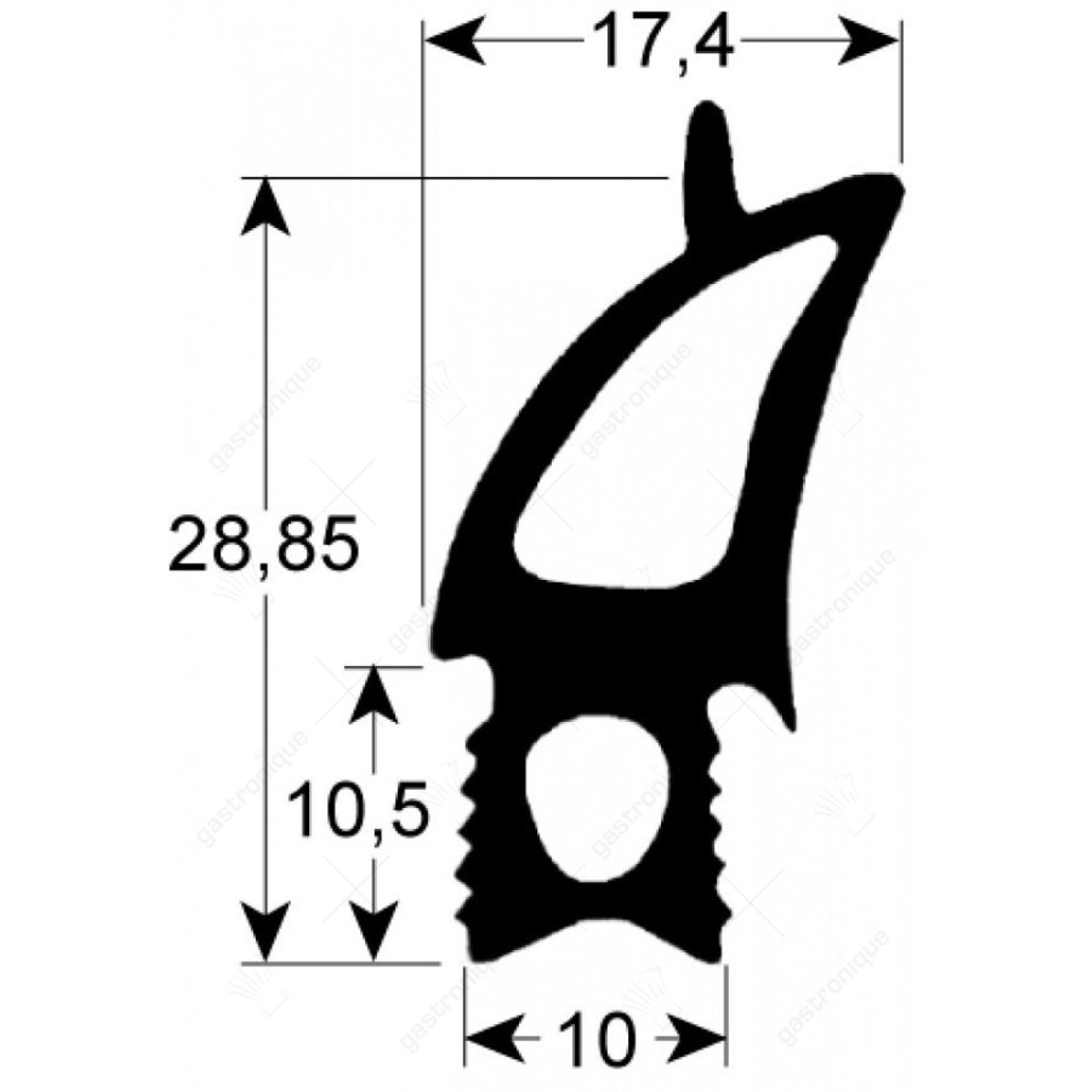 DEURRUBBER VOOR OVEN 530x473 mm - afbeelding 1