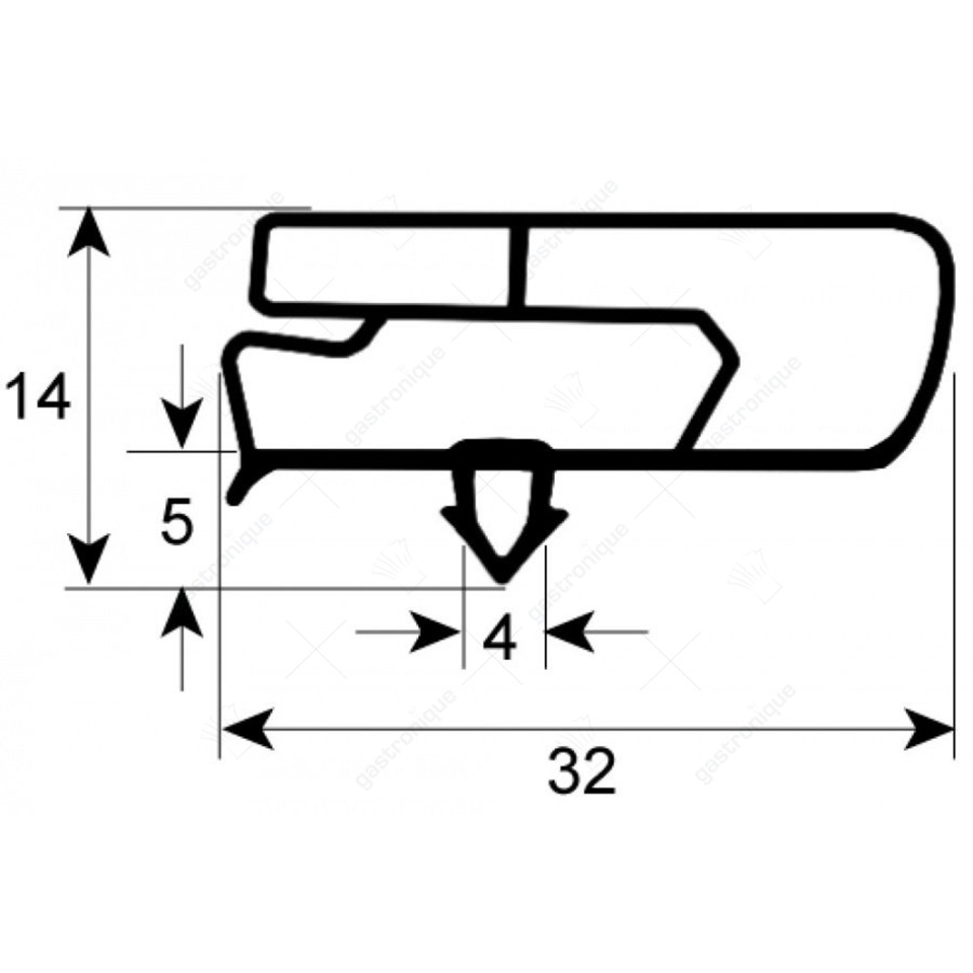 deurrubber 590 x 395 mm - afbeelding 1