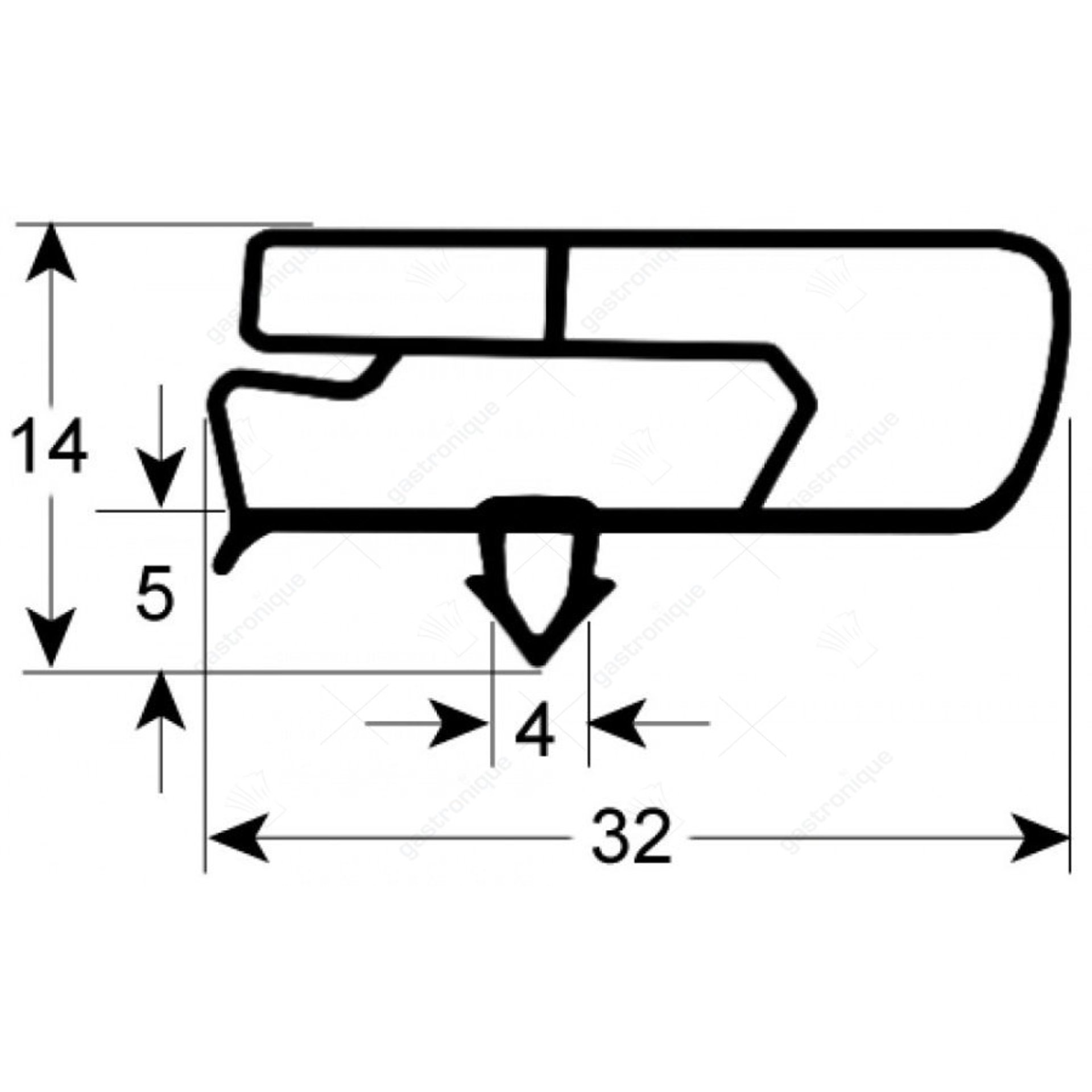 DEURRUBBER 1455x635 mm - afbeelding 1