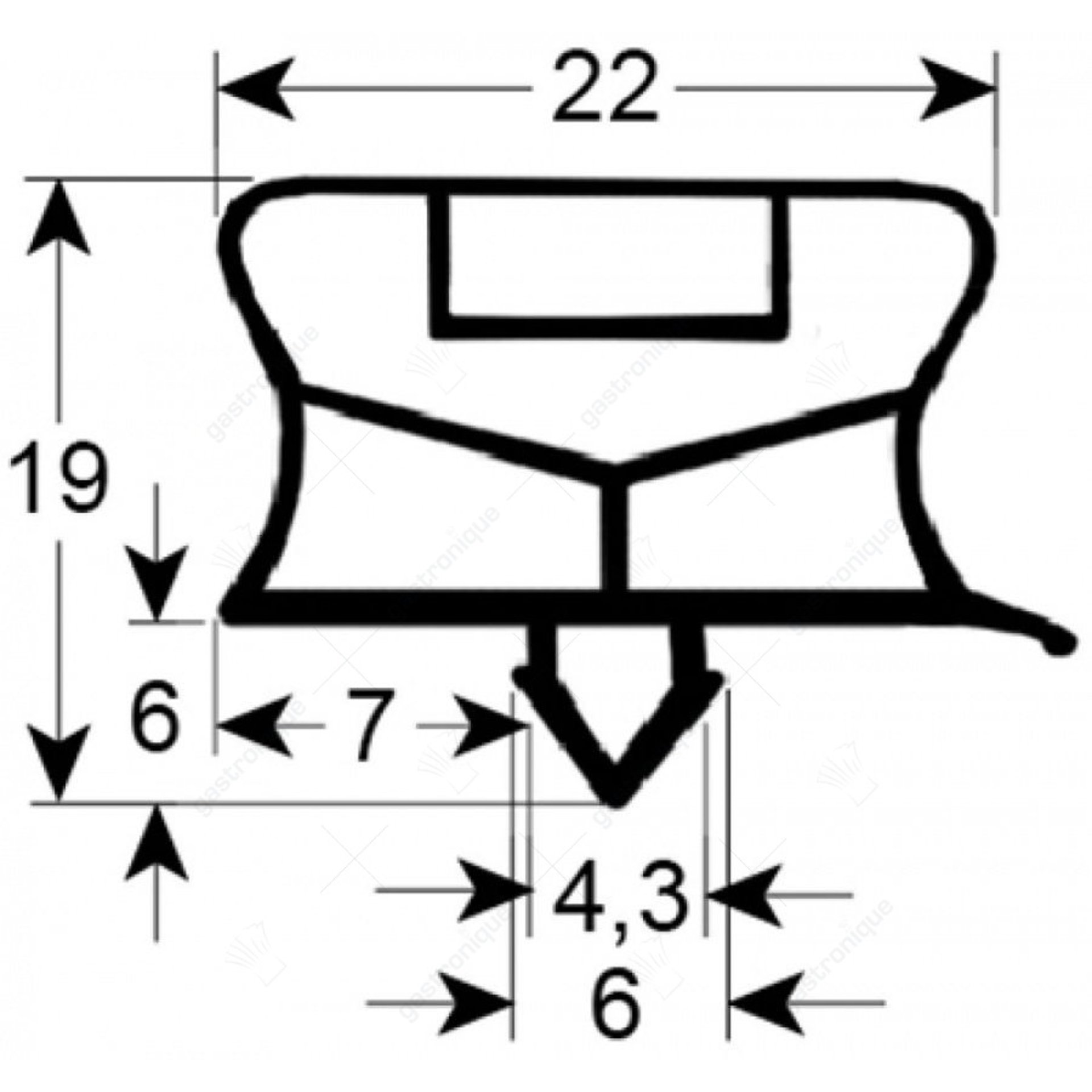 impression door rubber outer size - 720x460 mm - image 1