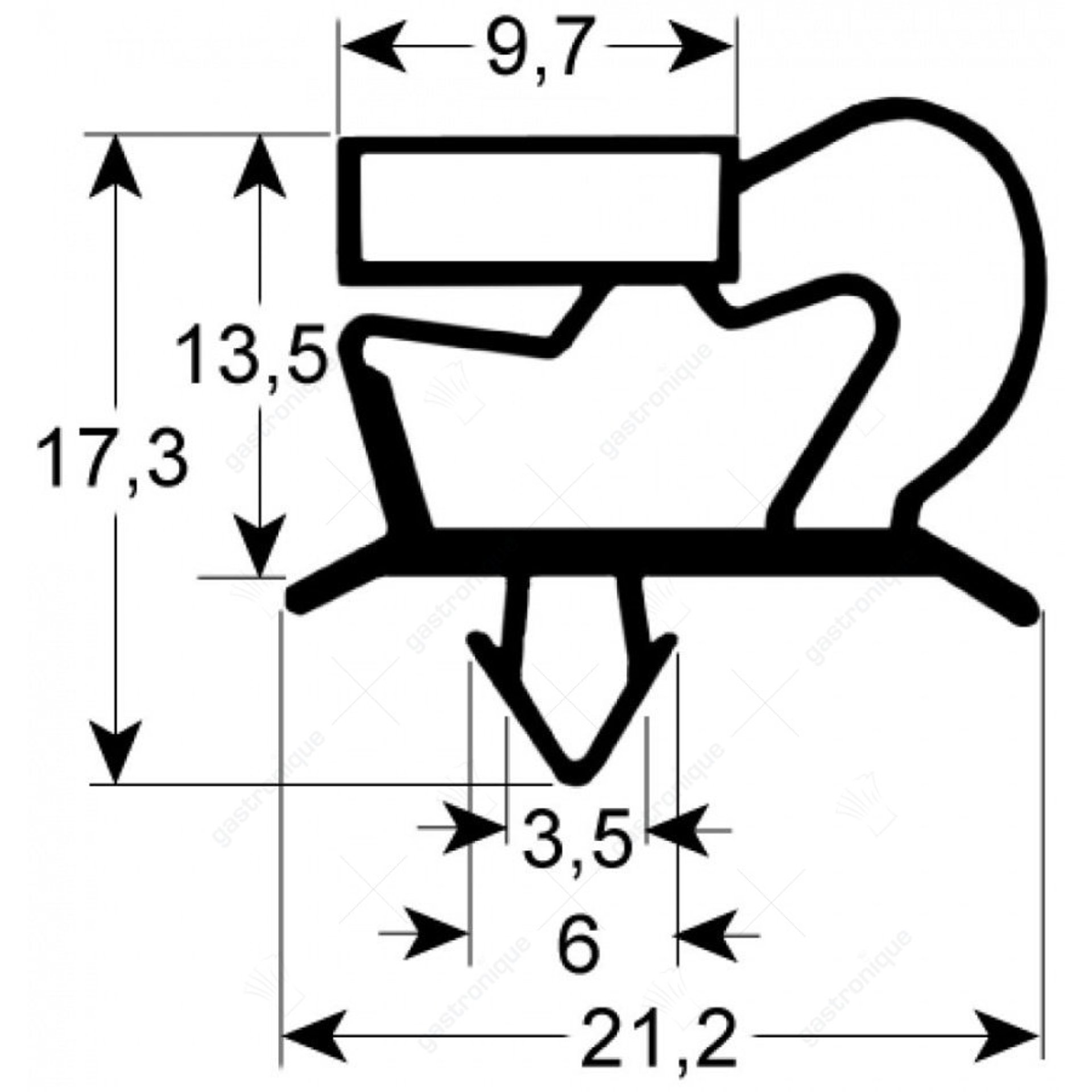 DEURRUBBER 485x397 mm - afbeelding 1
