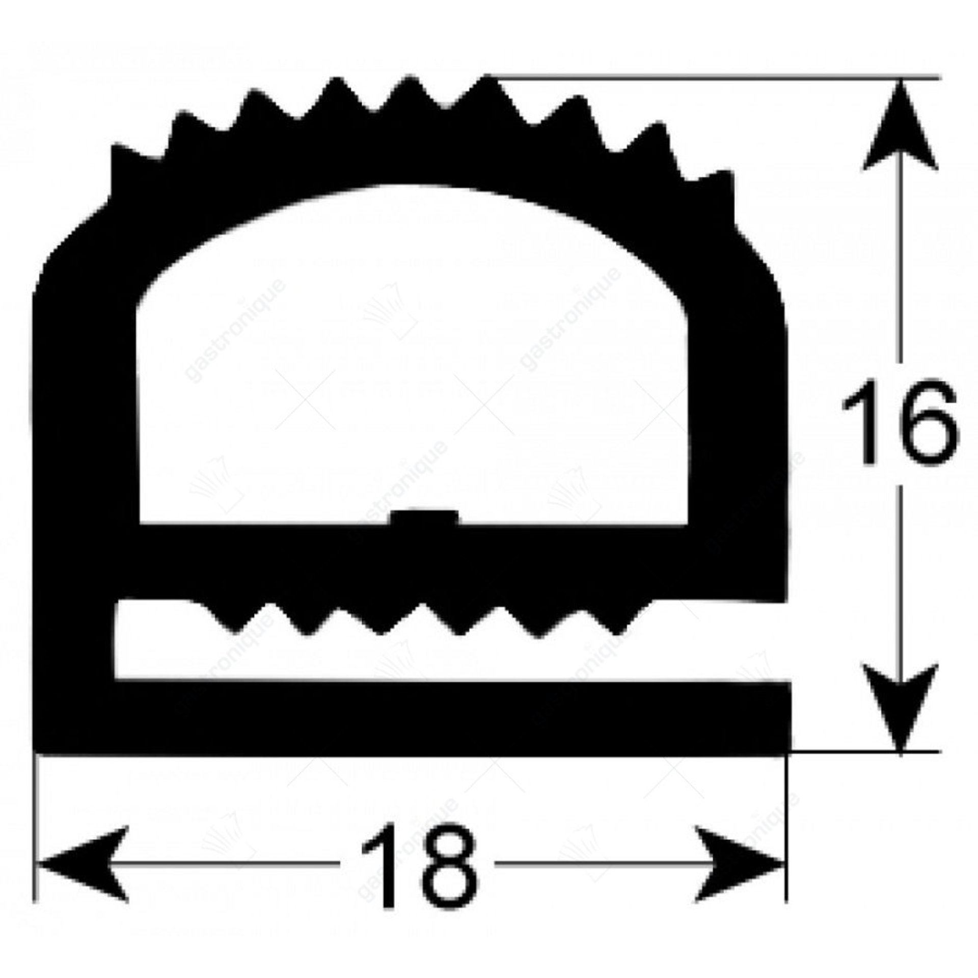 deurrubber 1230x630 mm - afbeelding 1