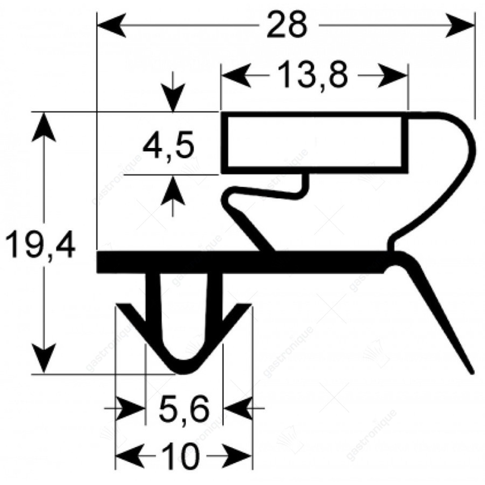 DOOR RUBBER - 1054 LENGTH 2000 mm - image 1