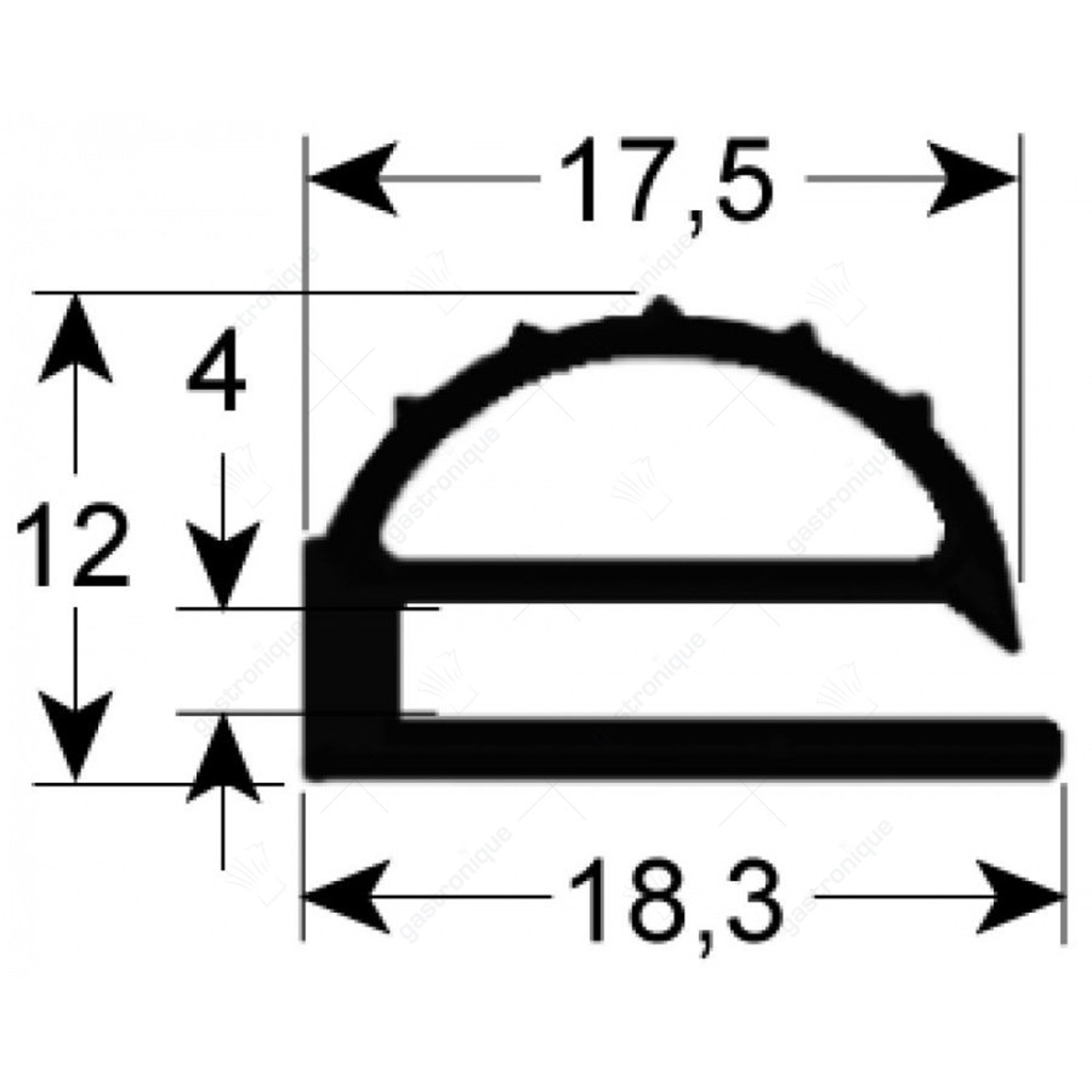 DEURRUBBER 2010 - 2300 mm - afbeelding 1