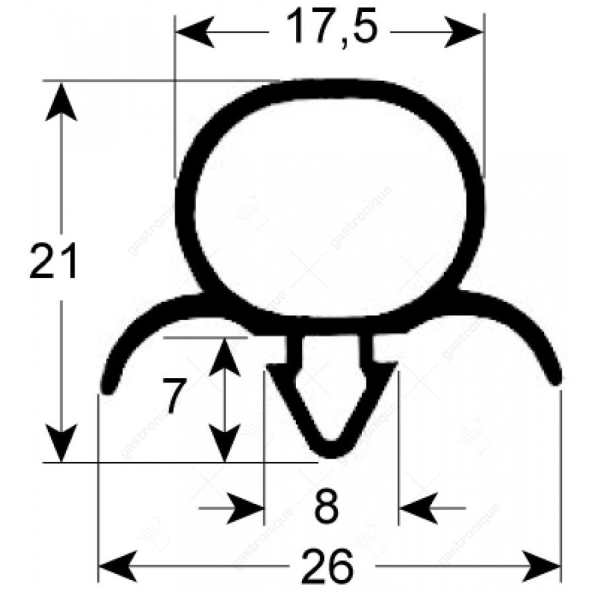 IMPRESSION DOOR RUBBER - 1032 LENGTH 2500 mm - image 1