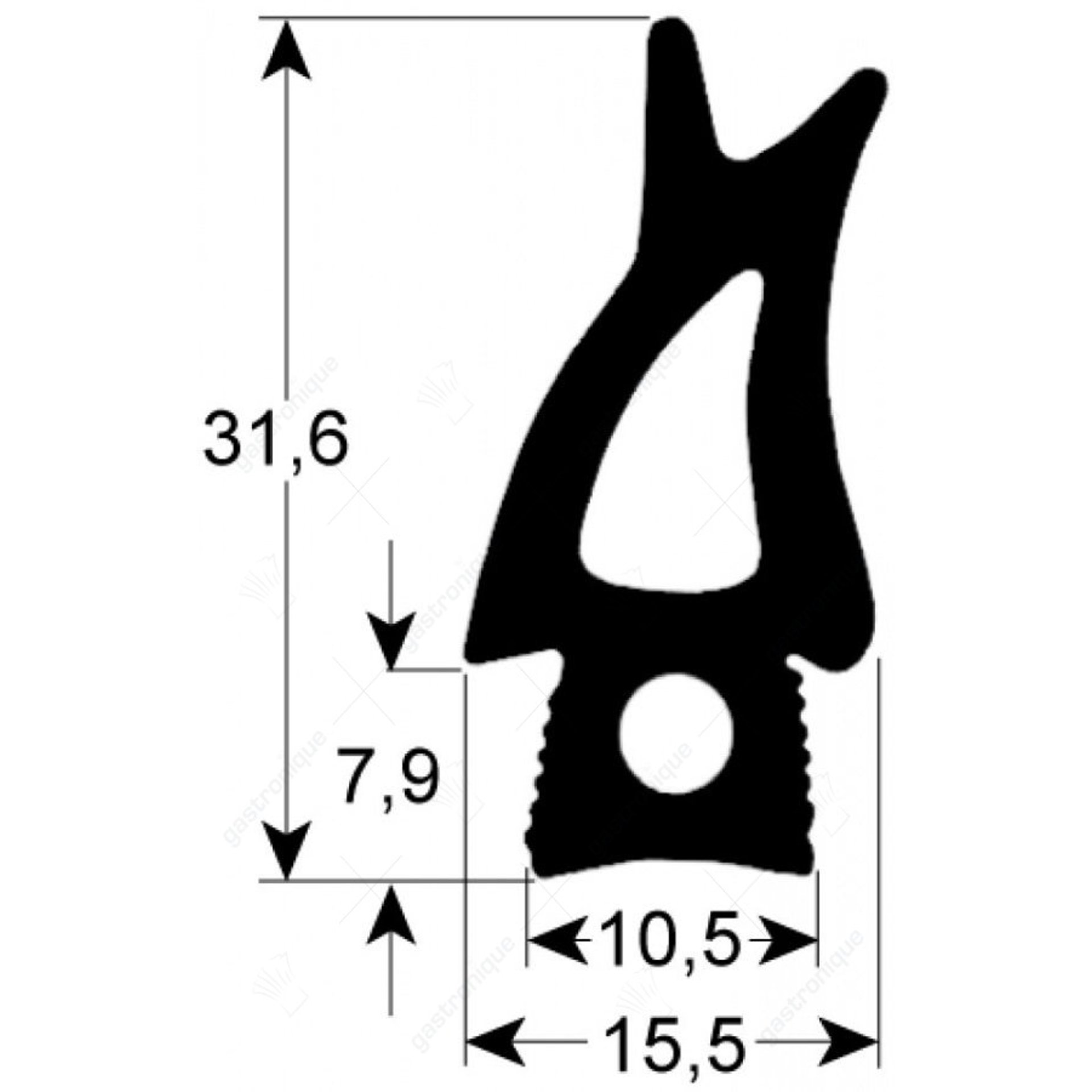 ovendeurrubber 500x470 mm - afbeelding 1