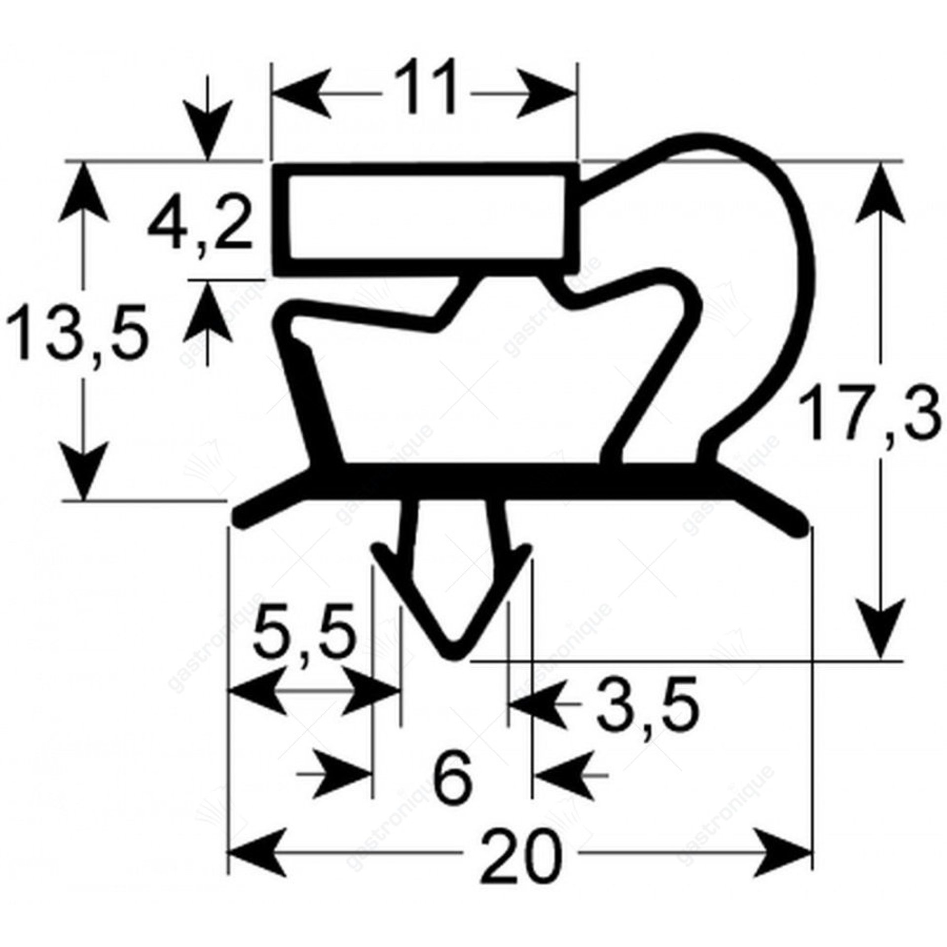 DEURRUBBER 1574x614 mm - afbeelding 1