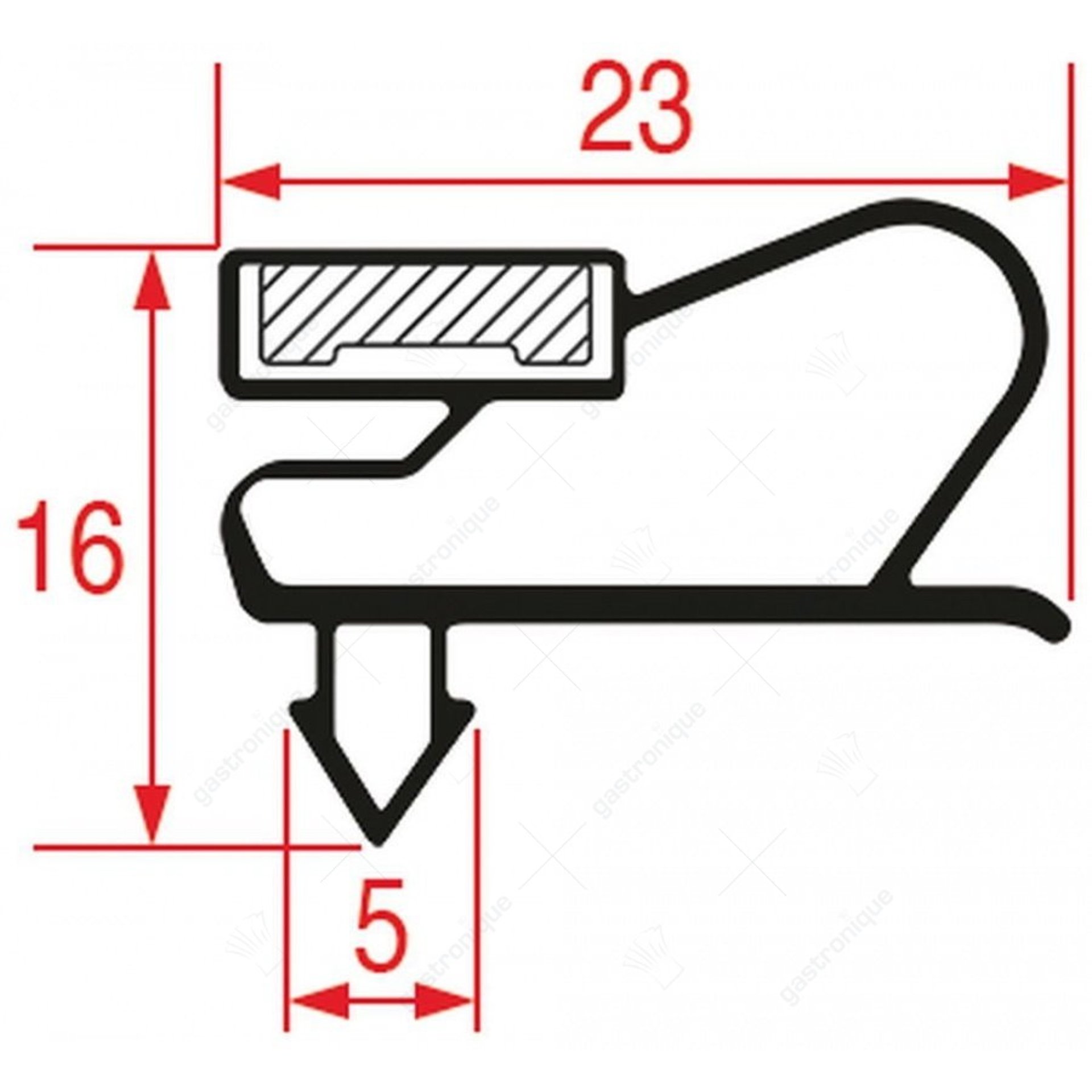 DEURRUBBER 585x465 mm - afbeelding 1