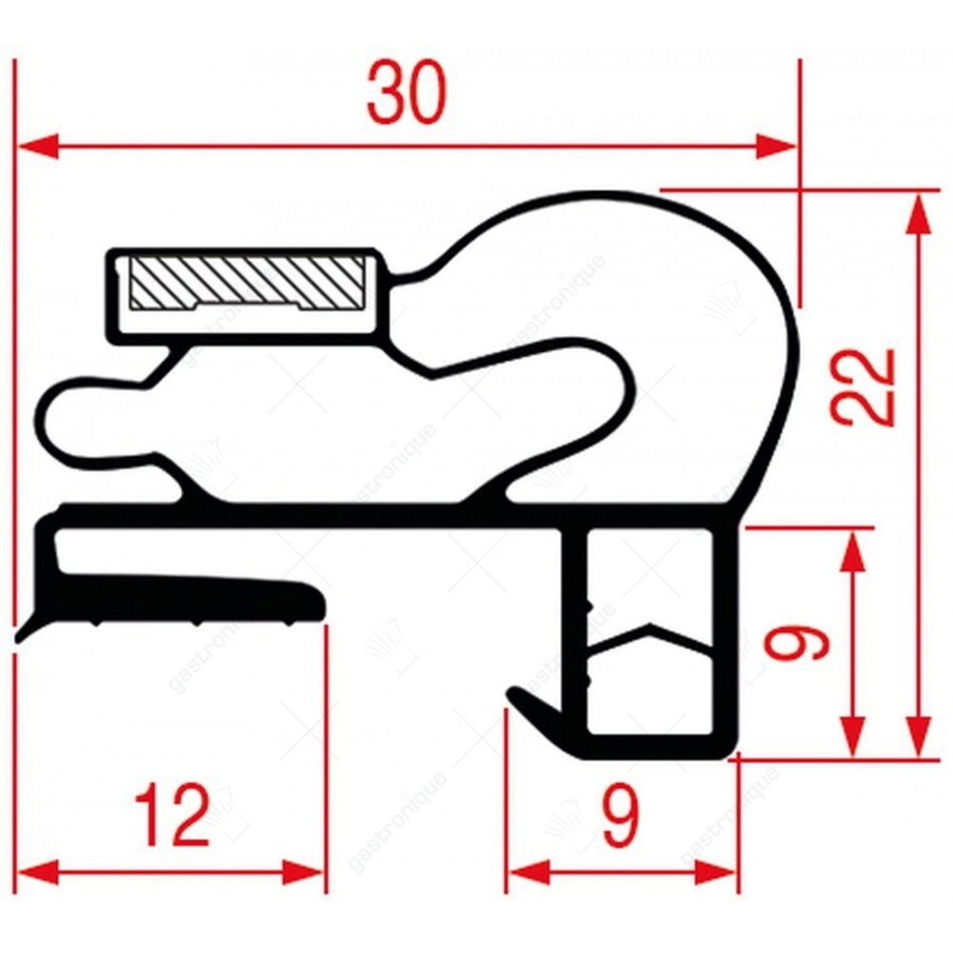 Deurrubber 1540x729 mm - afbeelding 1