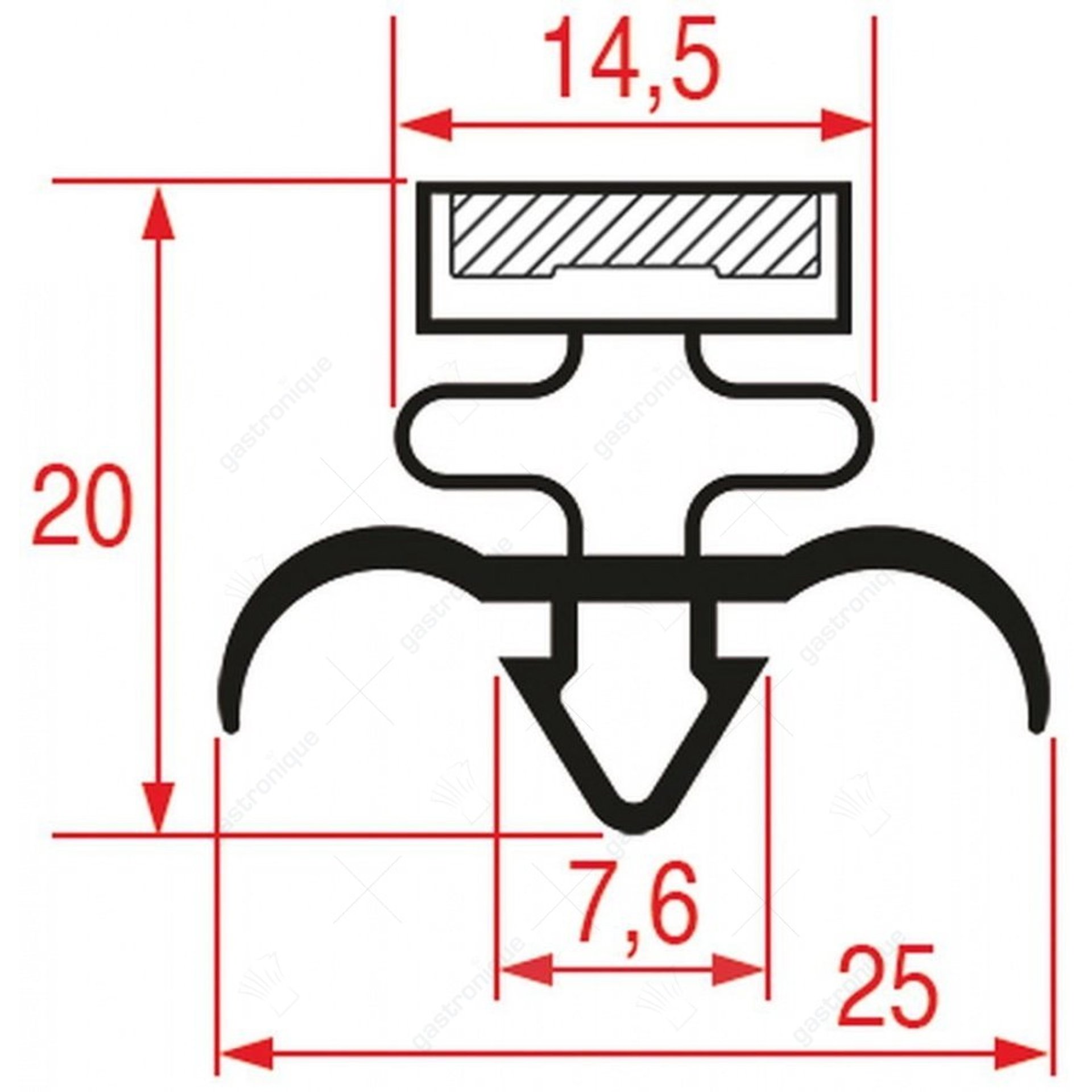 DEURRUBBER 1540x600 mm - afbeelding 1