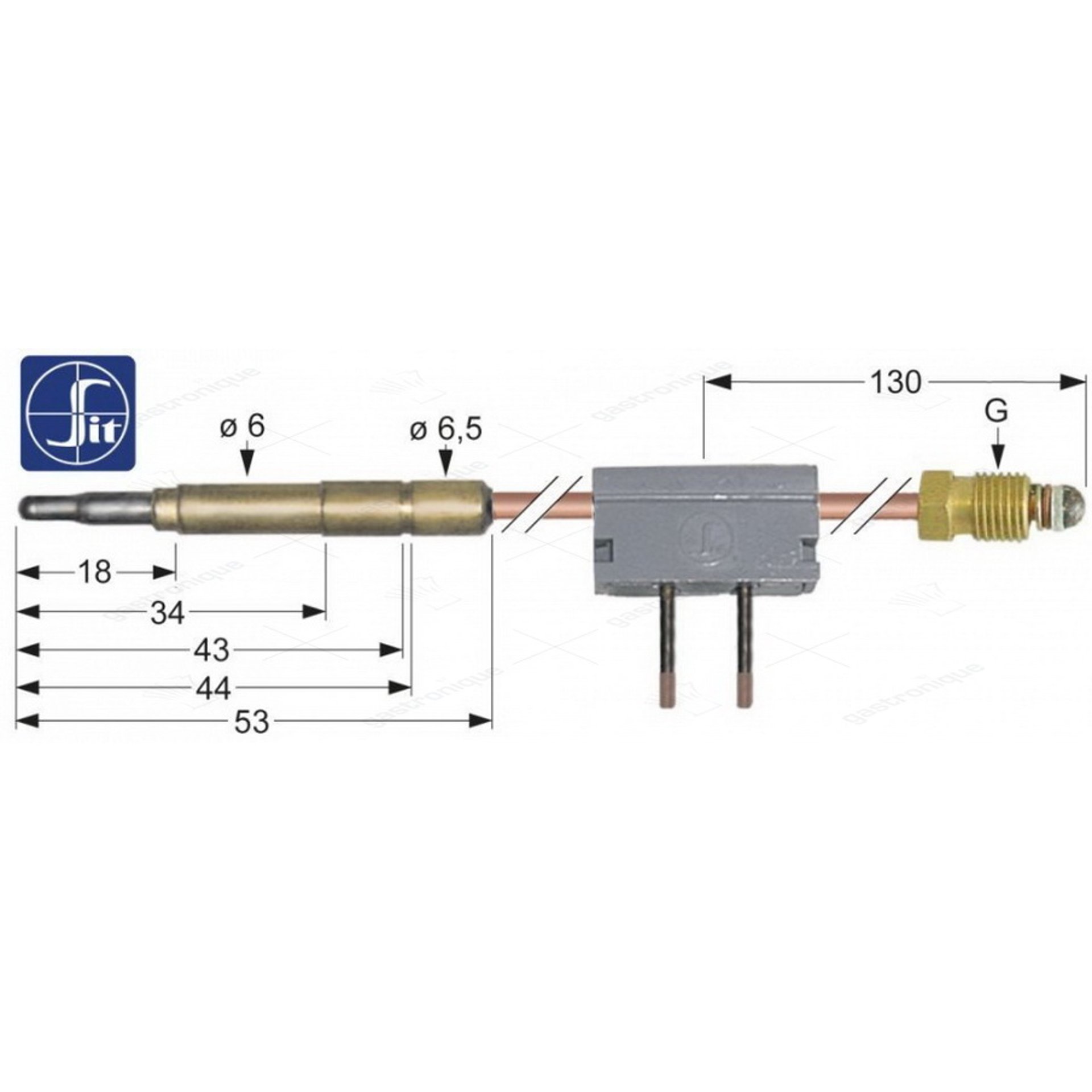 cut-off thermocouple m9x1 32 cm - afbeelding 1