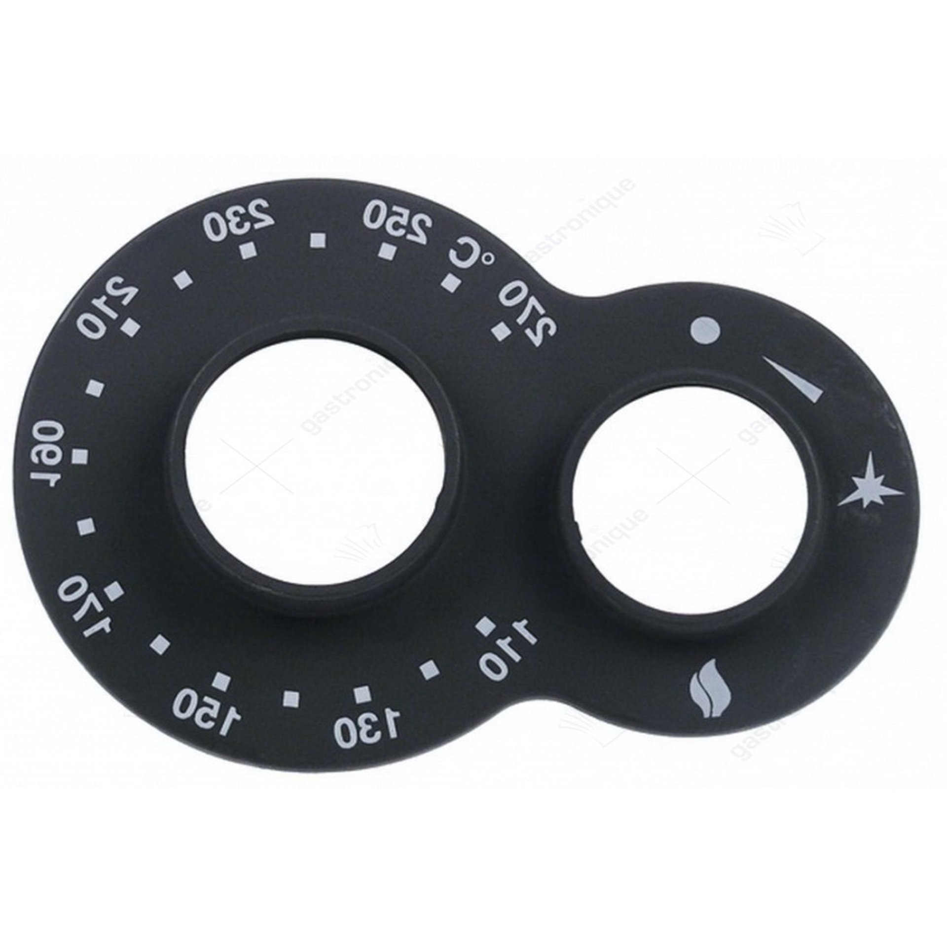 symboolplaat zwart voor knop 110-270°c - afbeelding 1