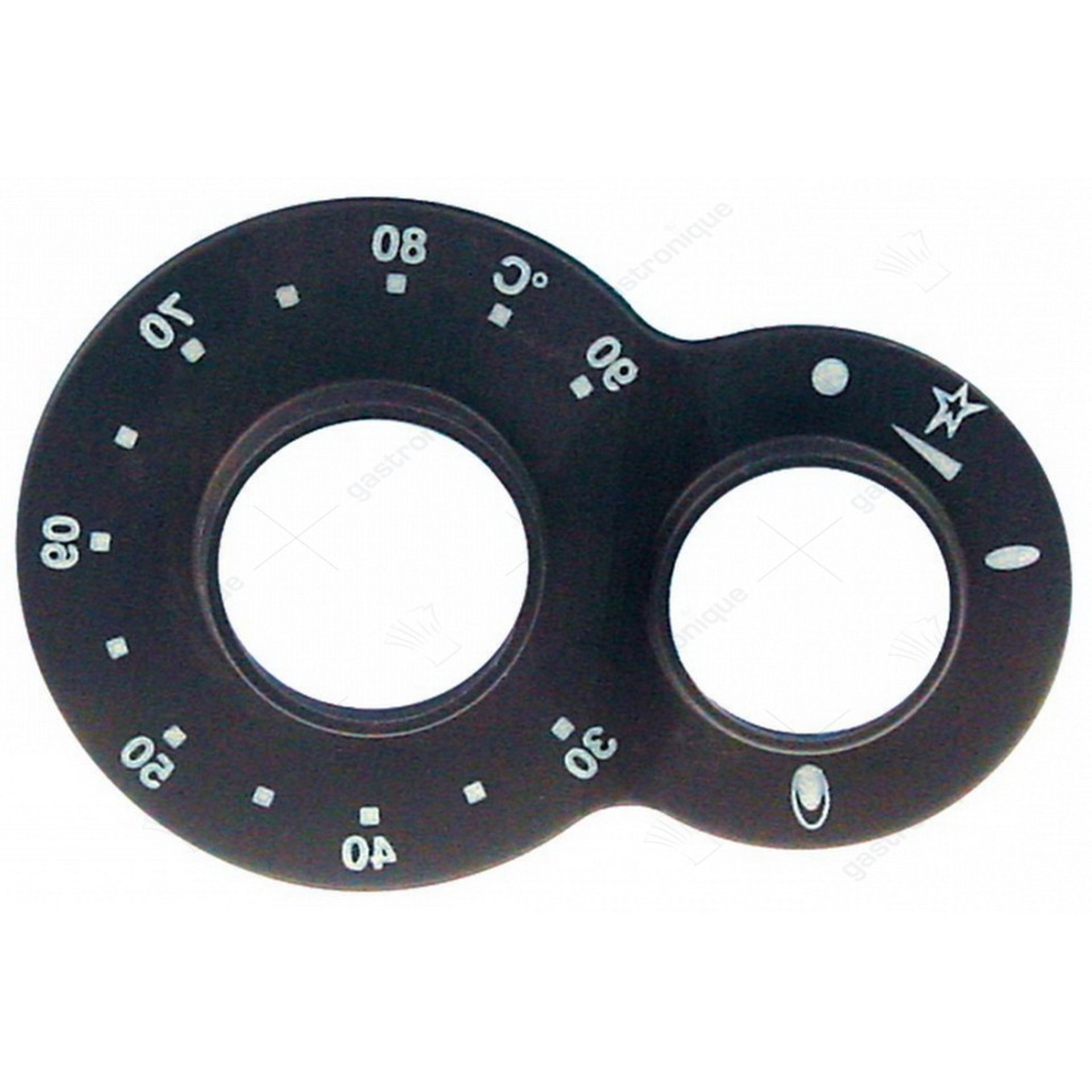 symboolplaat zwart voor knop 30-90°c - afbeelding 1