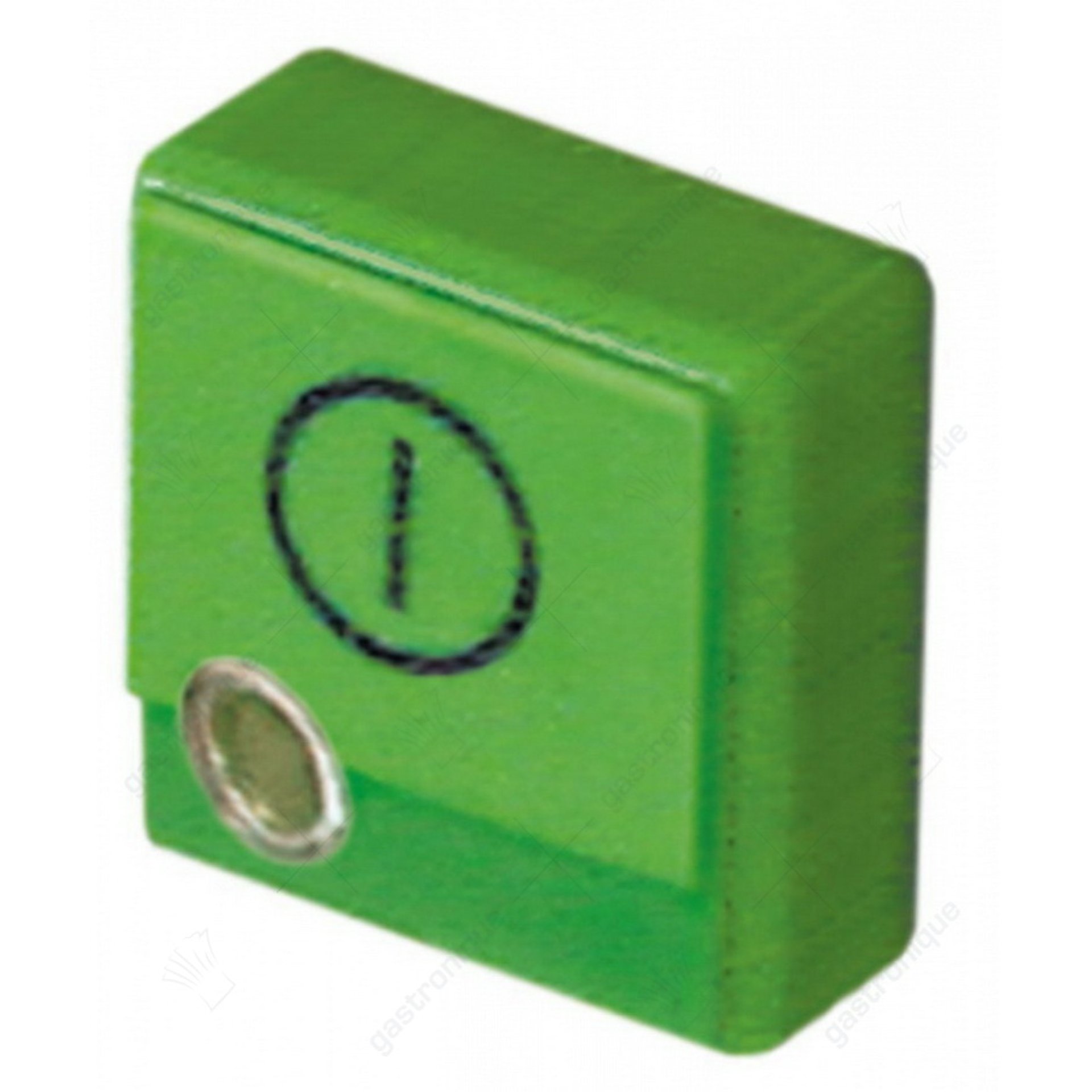 bouton carré vert 23x23 mm "marche/arrêt" - image 1