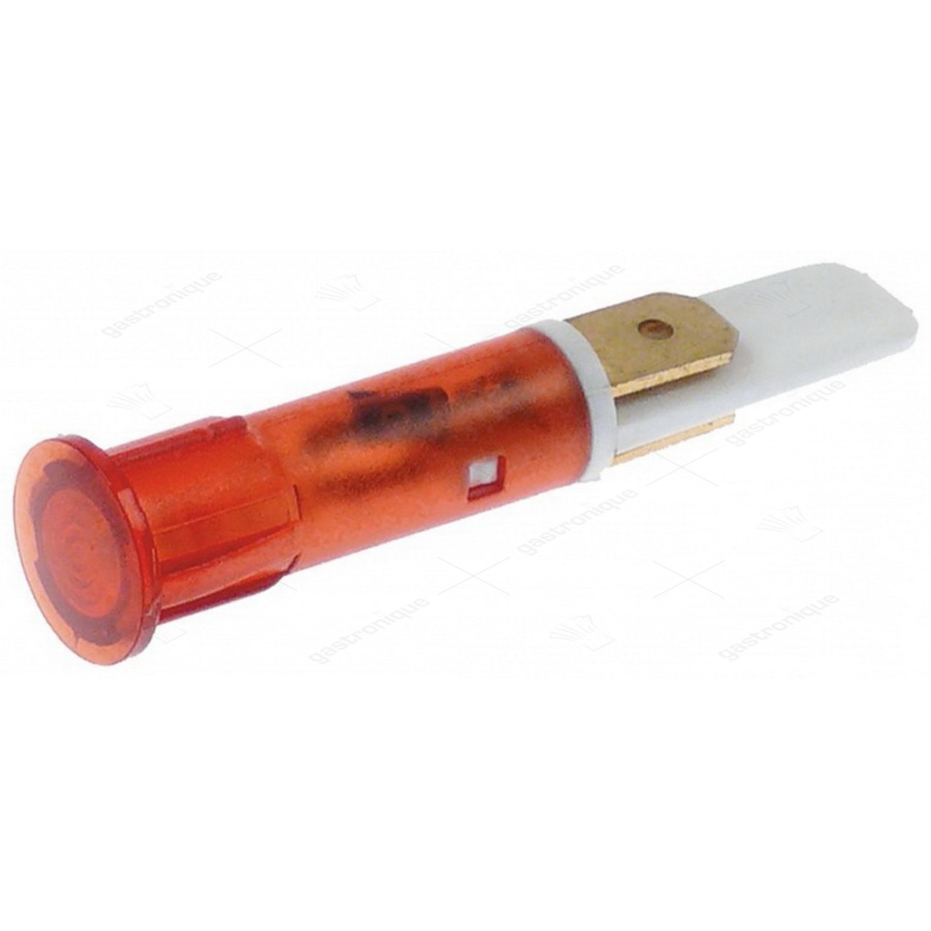 signaallamp ø 10mm rood 400V aansluiting vlaksteker 6,3mm vpe 1stuk - afbeelding 1