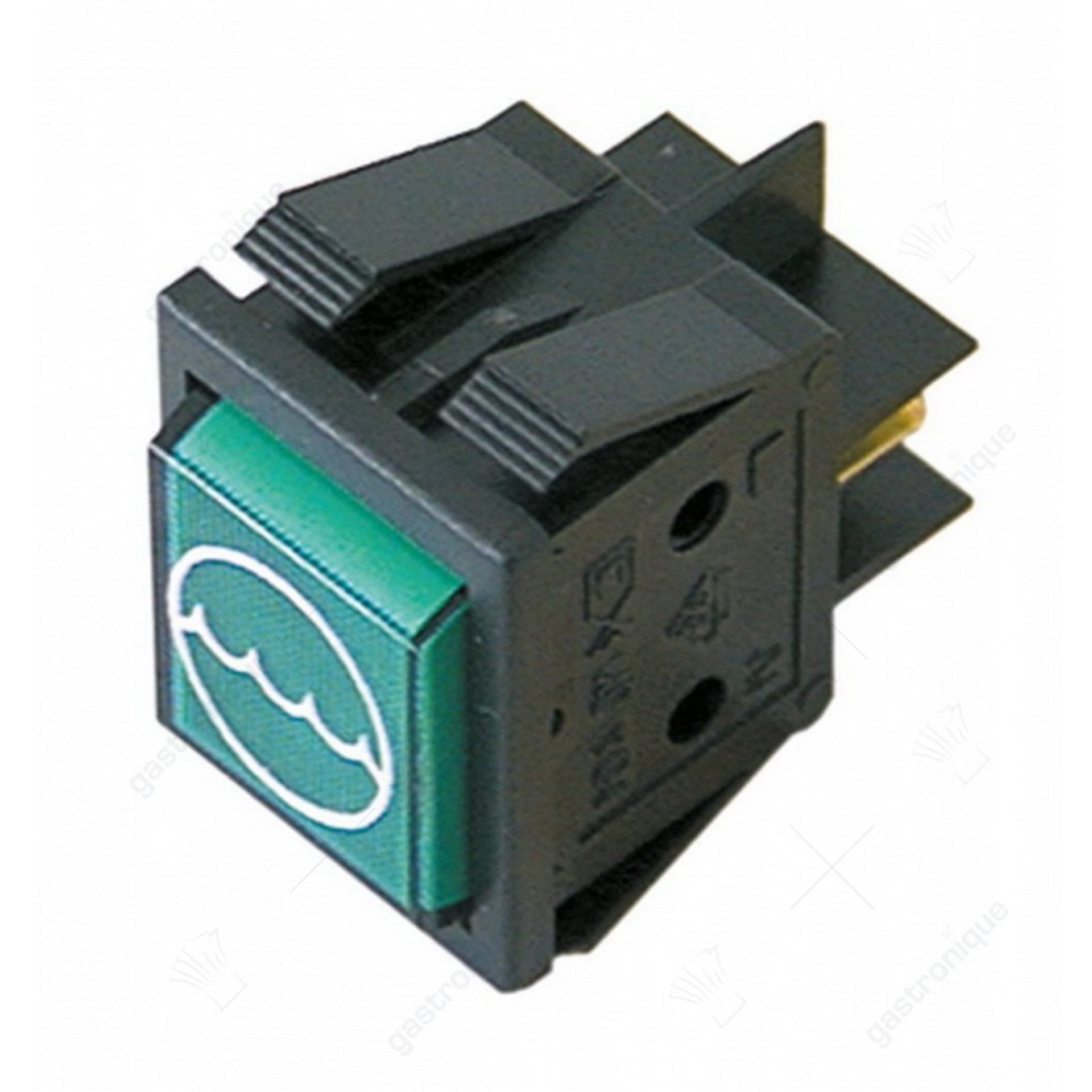 signal lamp built-in size 30x22mm 230V green connection flat plug 6.3mm - image 1