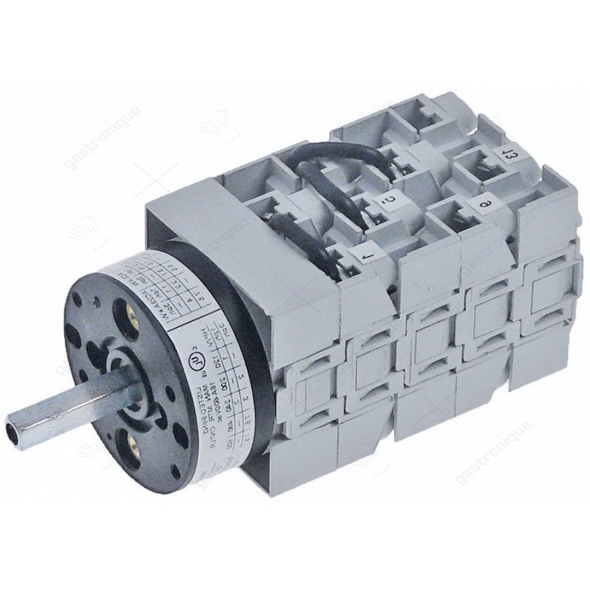 Drehschalter 4 drückend-0-1-drückend Kontaktset 8 Typ CS0077762 600V 16A Achse ø 5x5mm - Bild 3