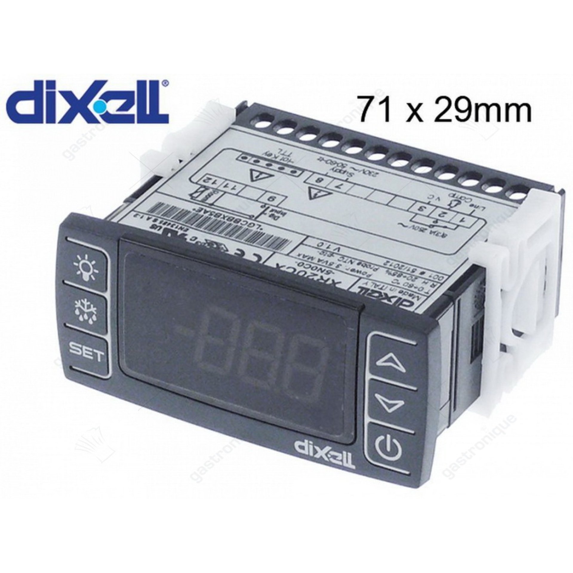 régulateur électronique DIXELL XR20CX-5N0C0 taille d'installation 71x29mm 230V tension AC NTC/PTC - image 1
