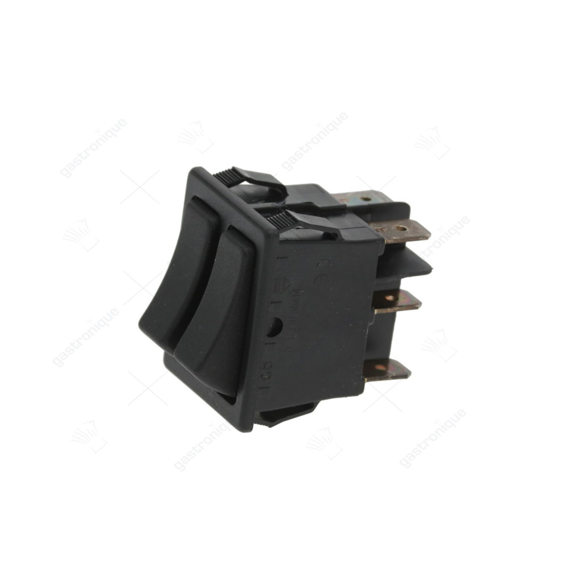 wipschakelaar inbouwmaat 30x22mm zwart 1CO/1NO 250V 16A schakelend/drukkend - afbeelding 1