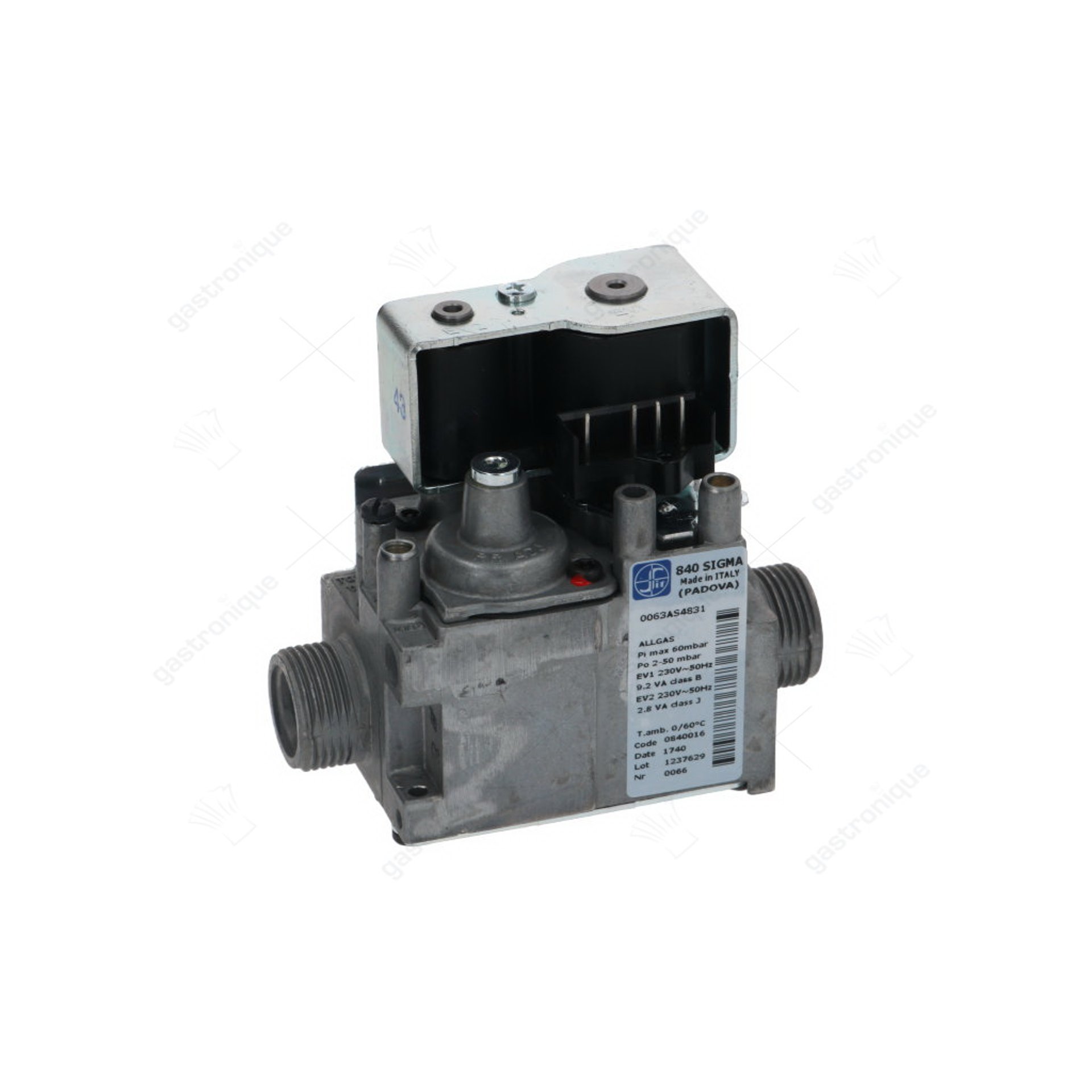 gas valve 230V 50Hz gas inlet 3/4" gas outlet 3/4" SIT pressure range 2-50mbar - image 1
