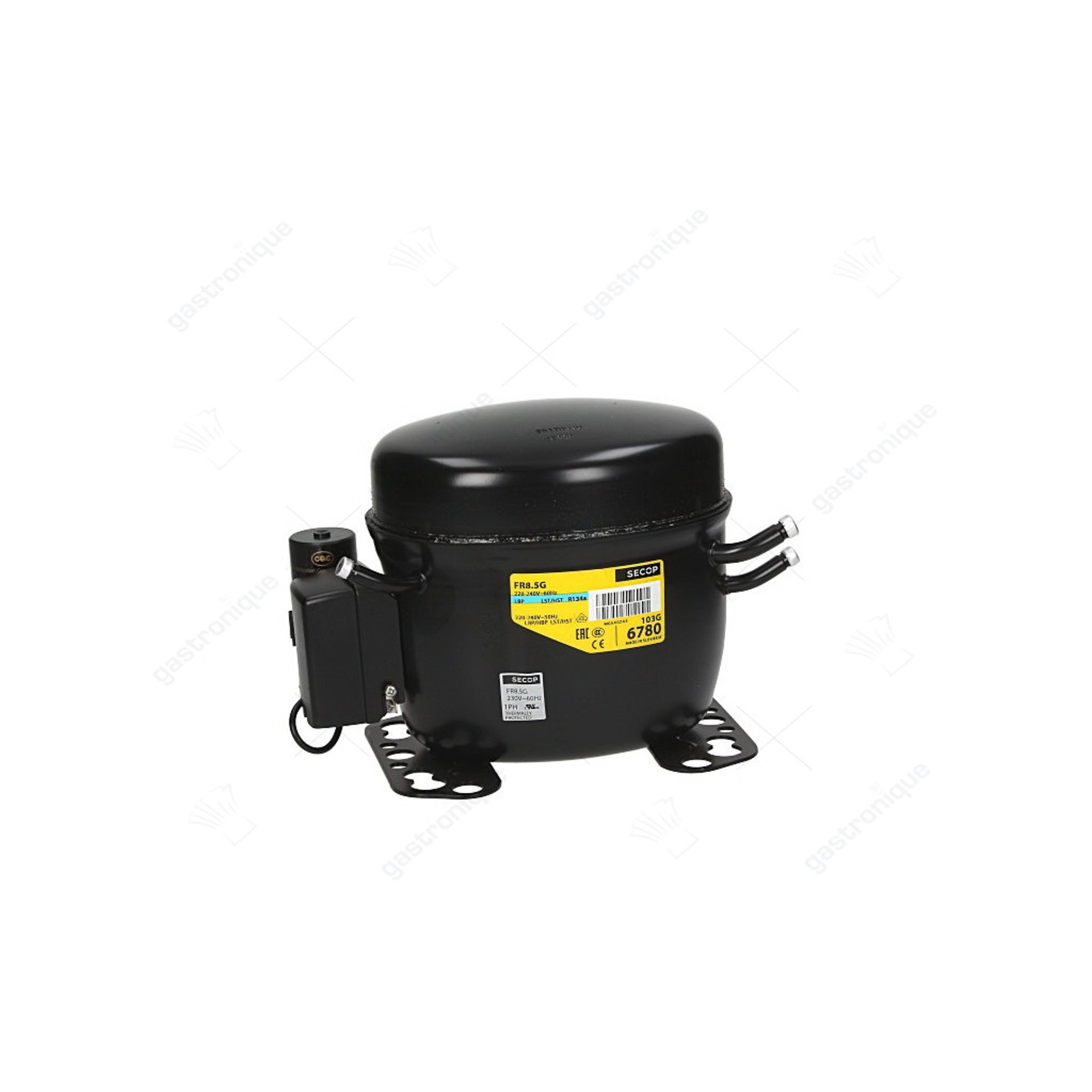 compressor koelmiddel R134a type FR8.5G 220-240V 50Hz HMBP 10,6kg 1/4HP vermogensverbruik 261W - afbeelding 1