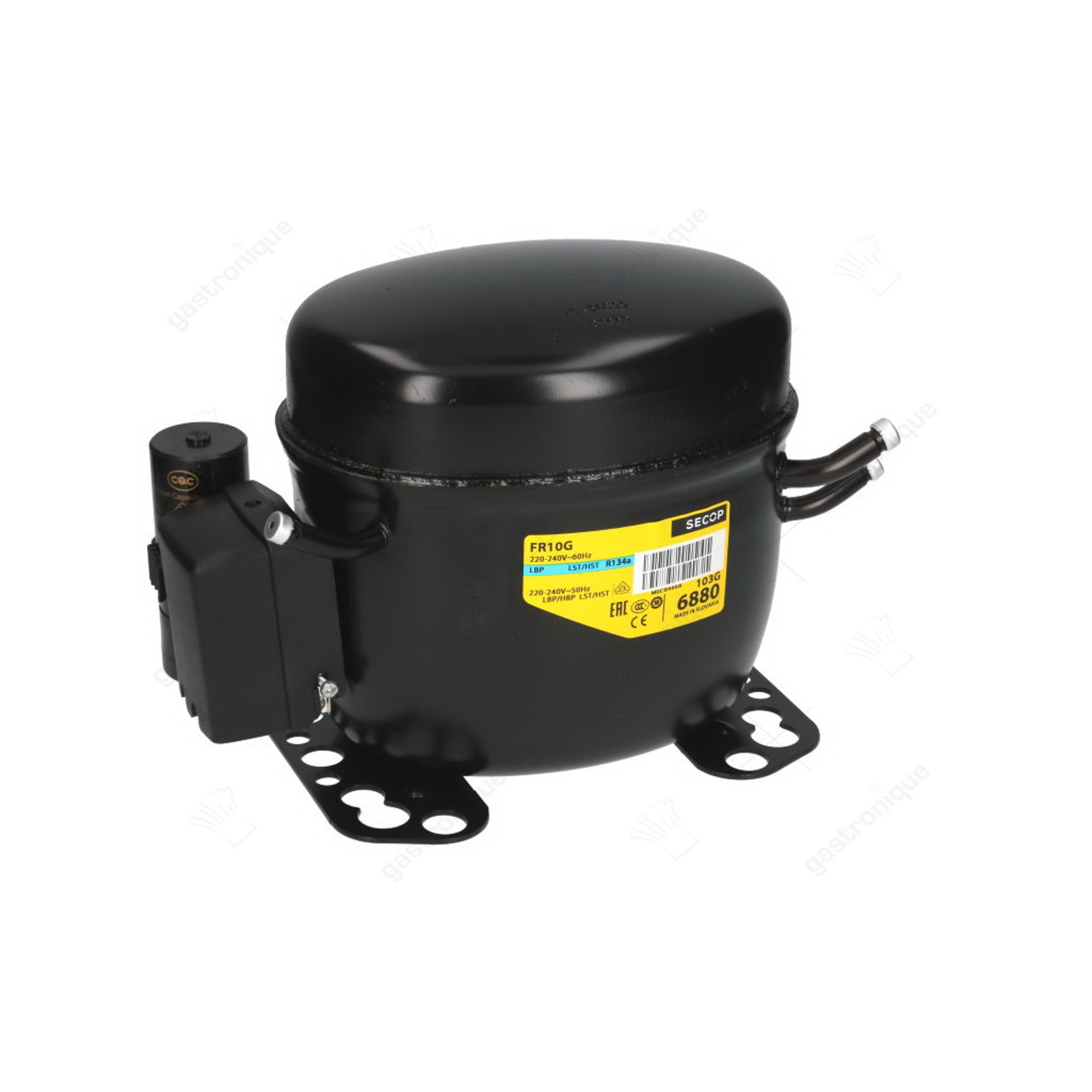 compresseur de réfrigérant R134a type FR10G 230V 50Hz LBP/HBP entièrement hermétique 10,6kg 1/3HP - image 1