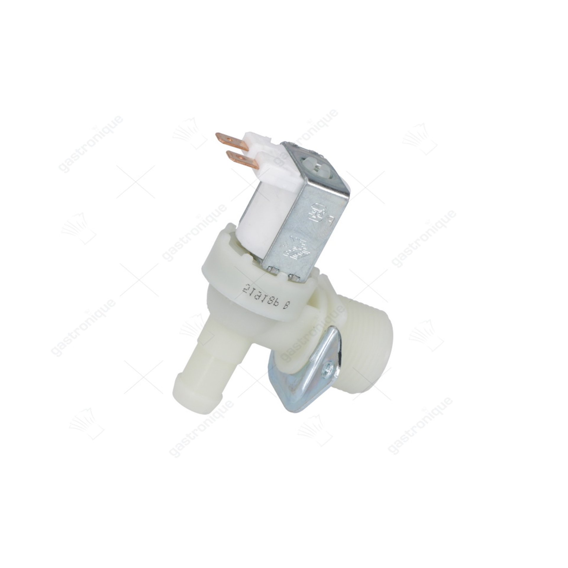 Magneetventiel enkel haaks kunststof ingang 3/4" 230VAC TP uitgang 14mm DN10 - afbeelding 1
