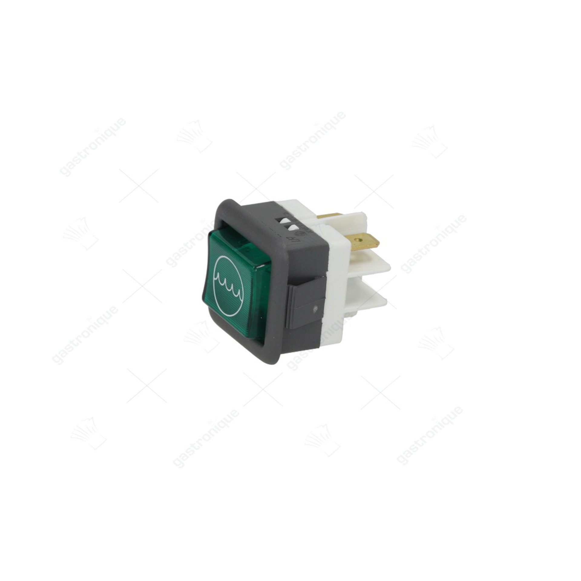 lampe de signalisation taille d'encastrement 27,8x25mm verte connexion prise plate 6,3mm - image 1