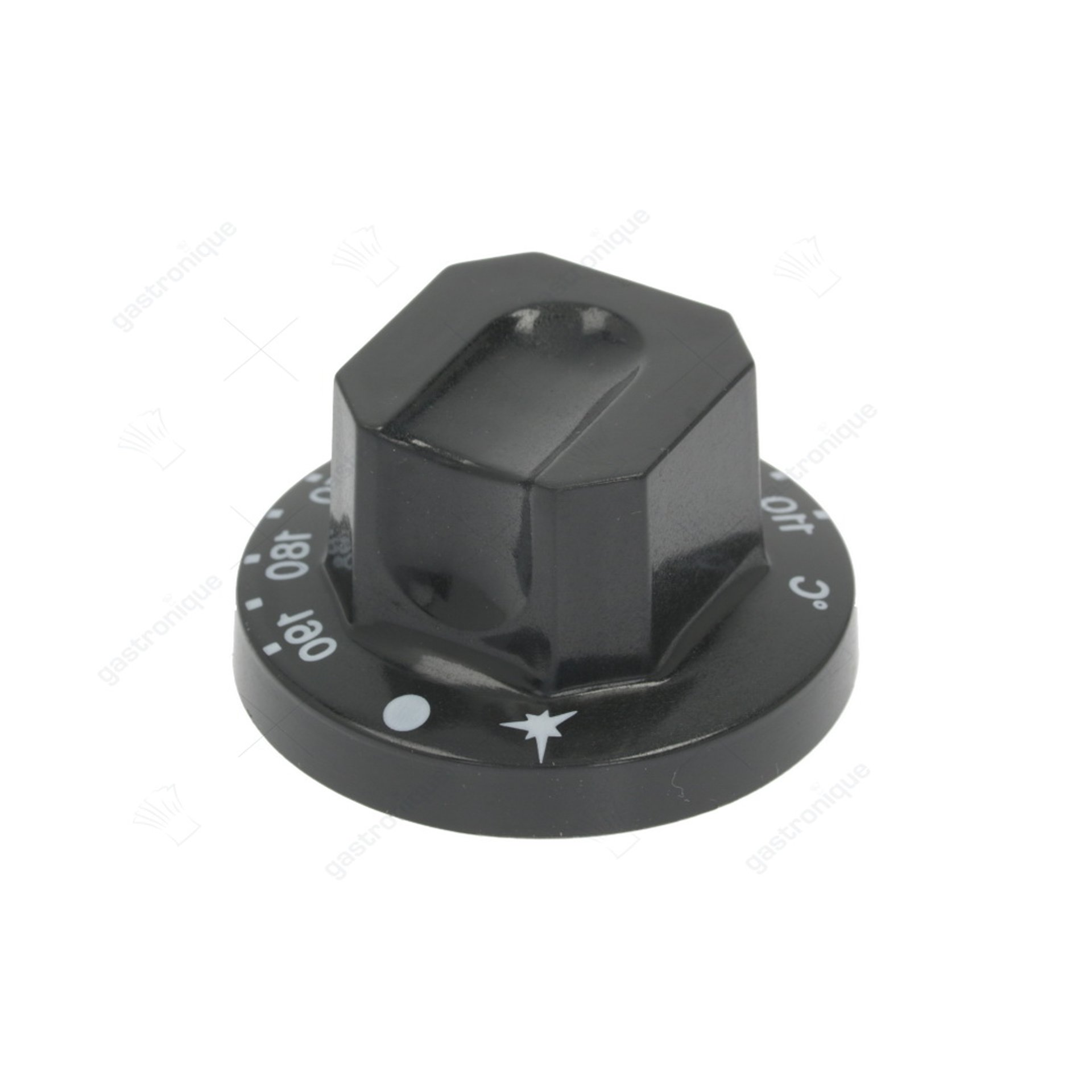 zwarte knop ø 70 mm 110-190°c - afbeelding 1