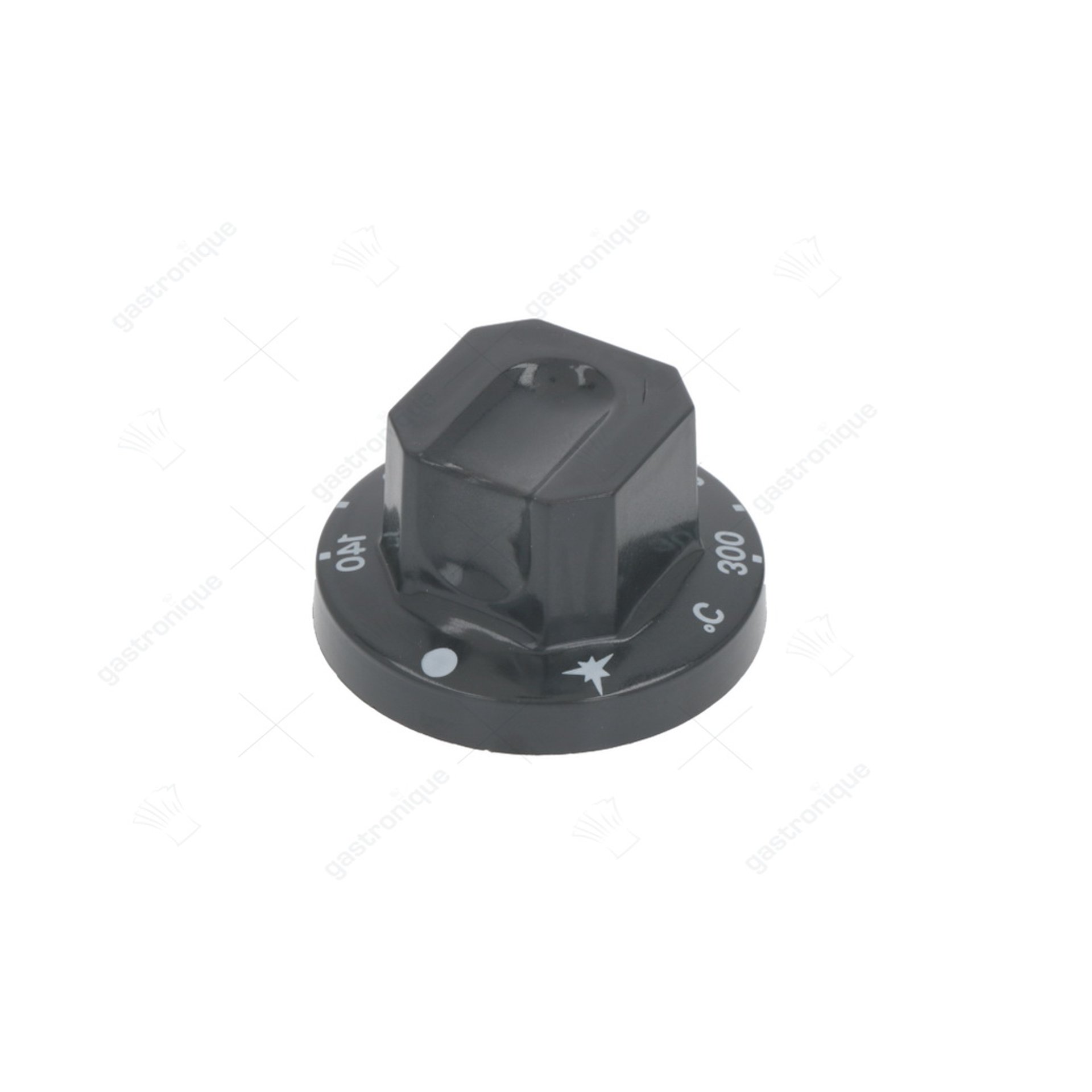 zwarte knop ø 70 mm 140-300°c - afbeelding 1