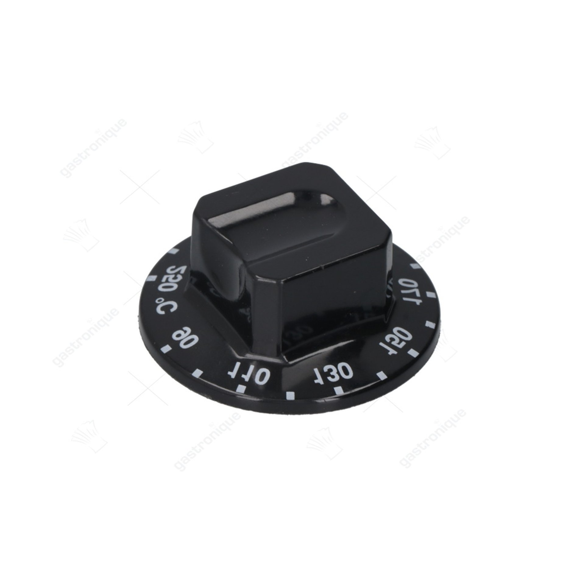 zwarte knop ø 60 mm 90-250°c - afbeelding 1