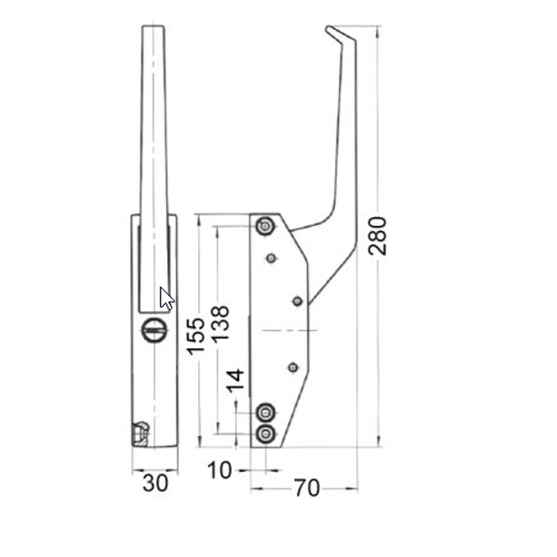 hendel voor oven deur 280x30 mm - afbeelding 2