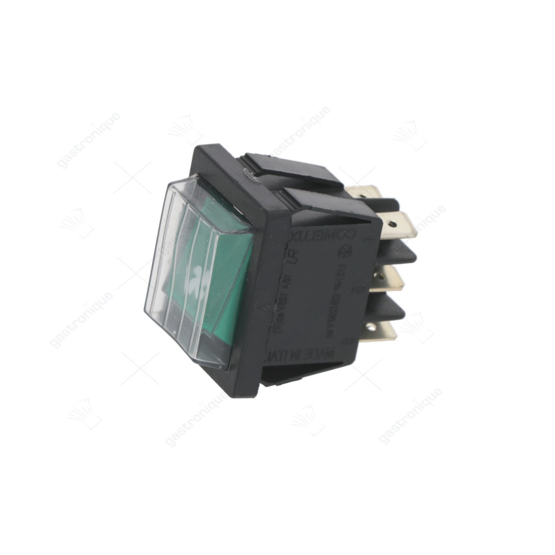 Einbau-Schalter Größe 30x22mm grün 2CO 250V 16A beleuchteter Ventilator - Bild 1