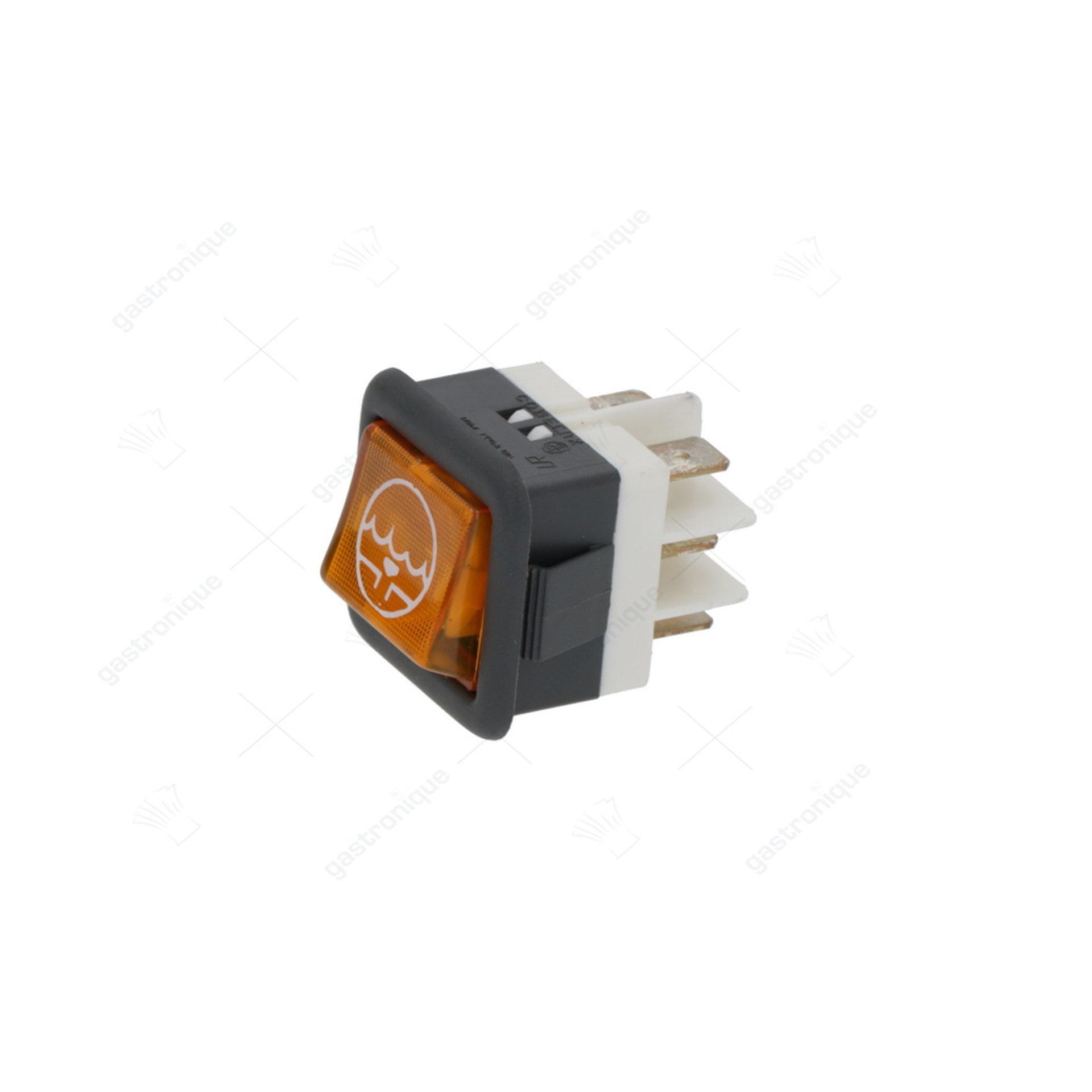 Pump switch built-in size 27.8x25mm orange 2CO 24V connection flat plug 6.3mm drain 16A illuminated - image 1