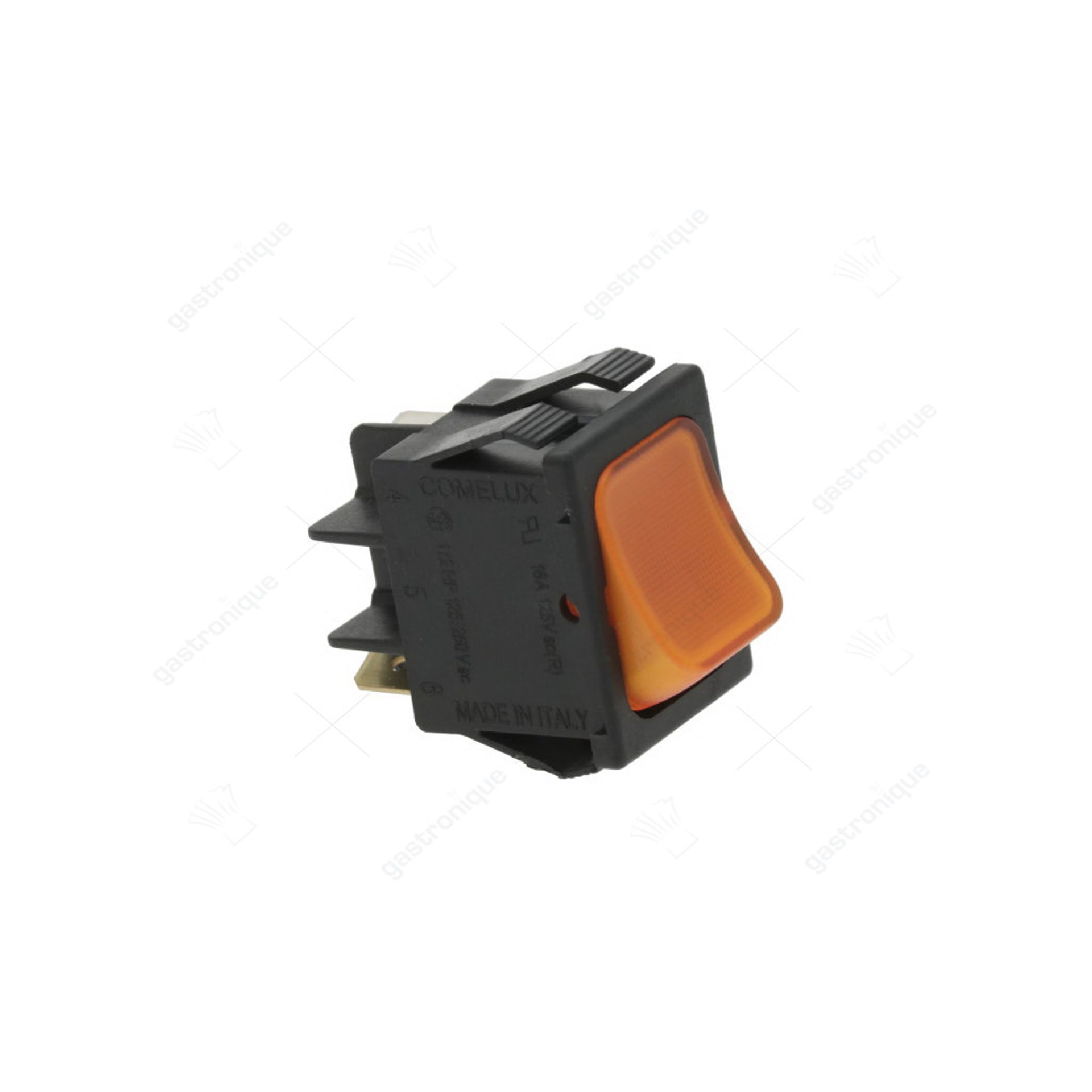 rocker switch built-in size 30x22mm rectangular 1NO/signal lamp 230V orange 250V 16A - image 1