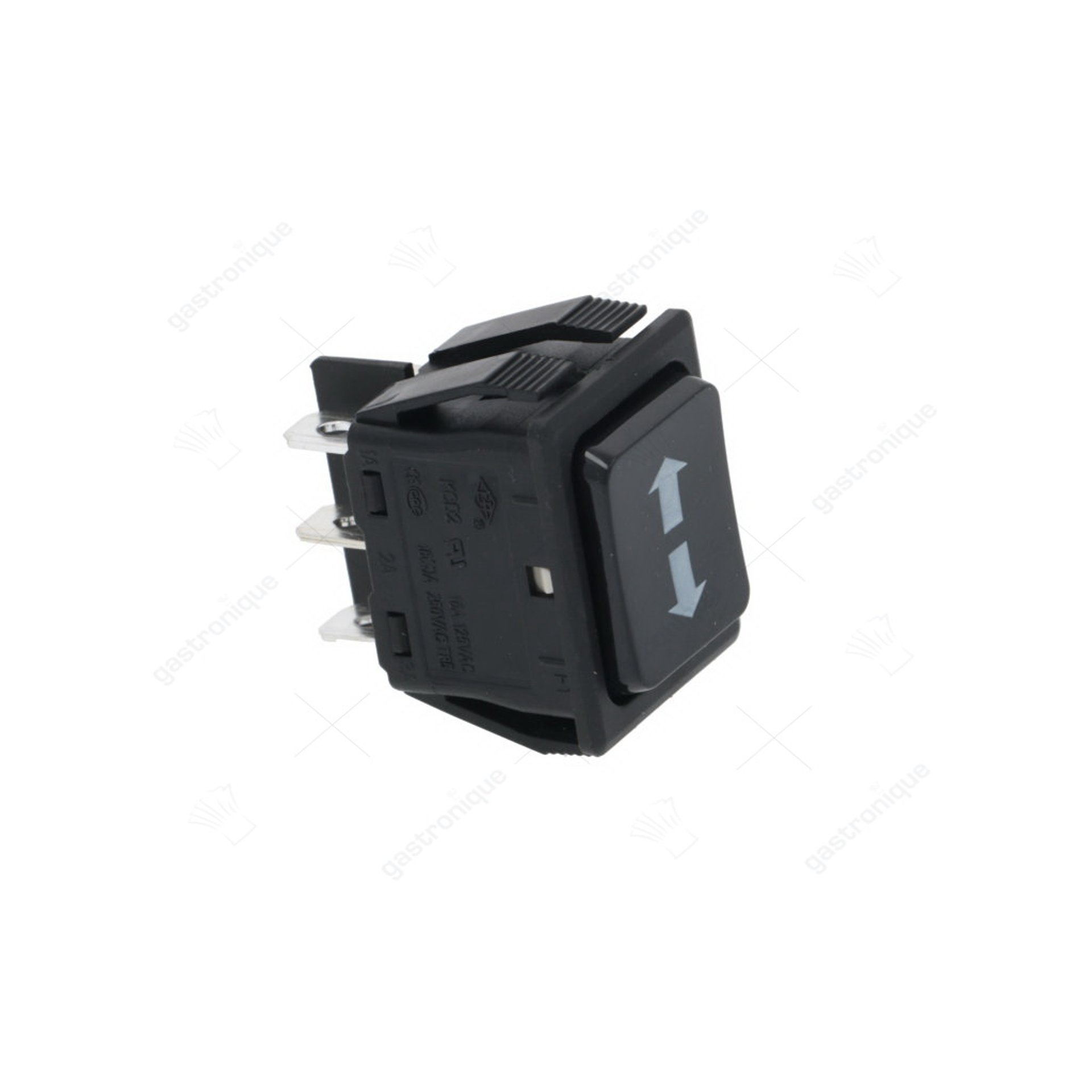 drukschakelaar inbouwmaat 30x22mm zwart 2CO 230V aansluiting vlaksteker 6,3mm inbouwmaat 30x22mm - afbeelding 1