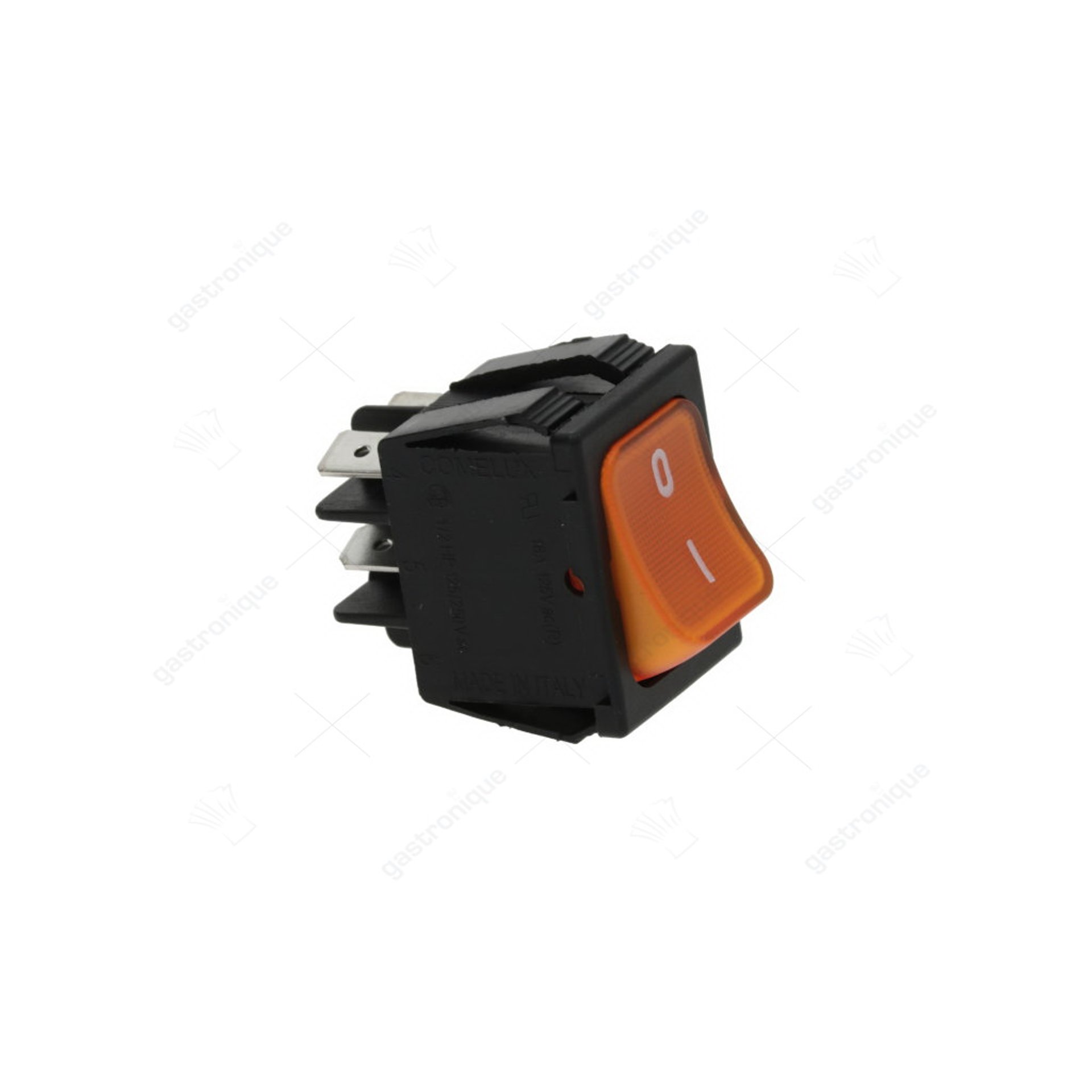 Schakelaar inbouwmaat 30x22mm oranje 2NO 250V - afbeelding 1