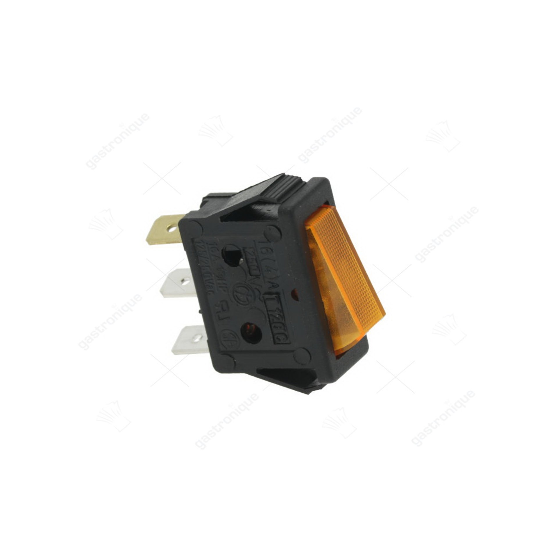 Schakelaar 1 polig oranje met controlelamp inbouwmaat 11x30 mm - afbeelding 1