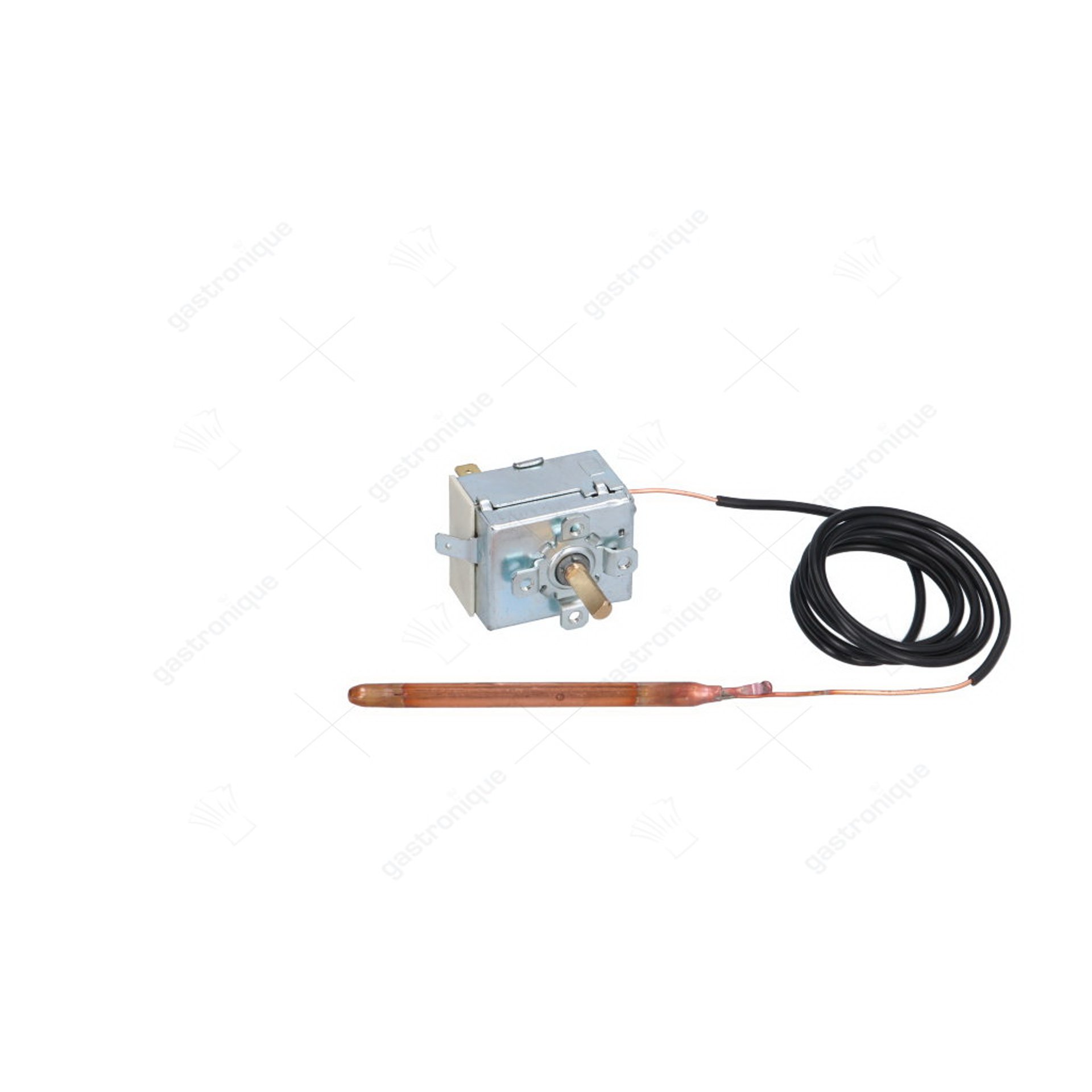 thermostat max. 86°C adjustable range 0-86°C 1-pole 1CO 16A sensor ø 6.5mm sensor L 95mm - image 1