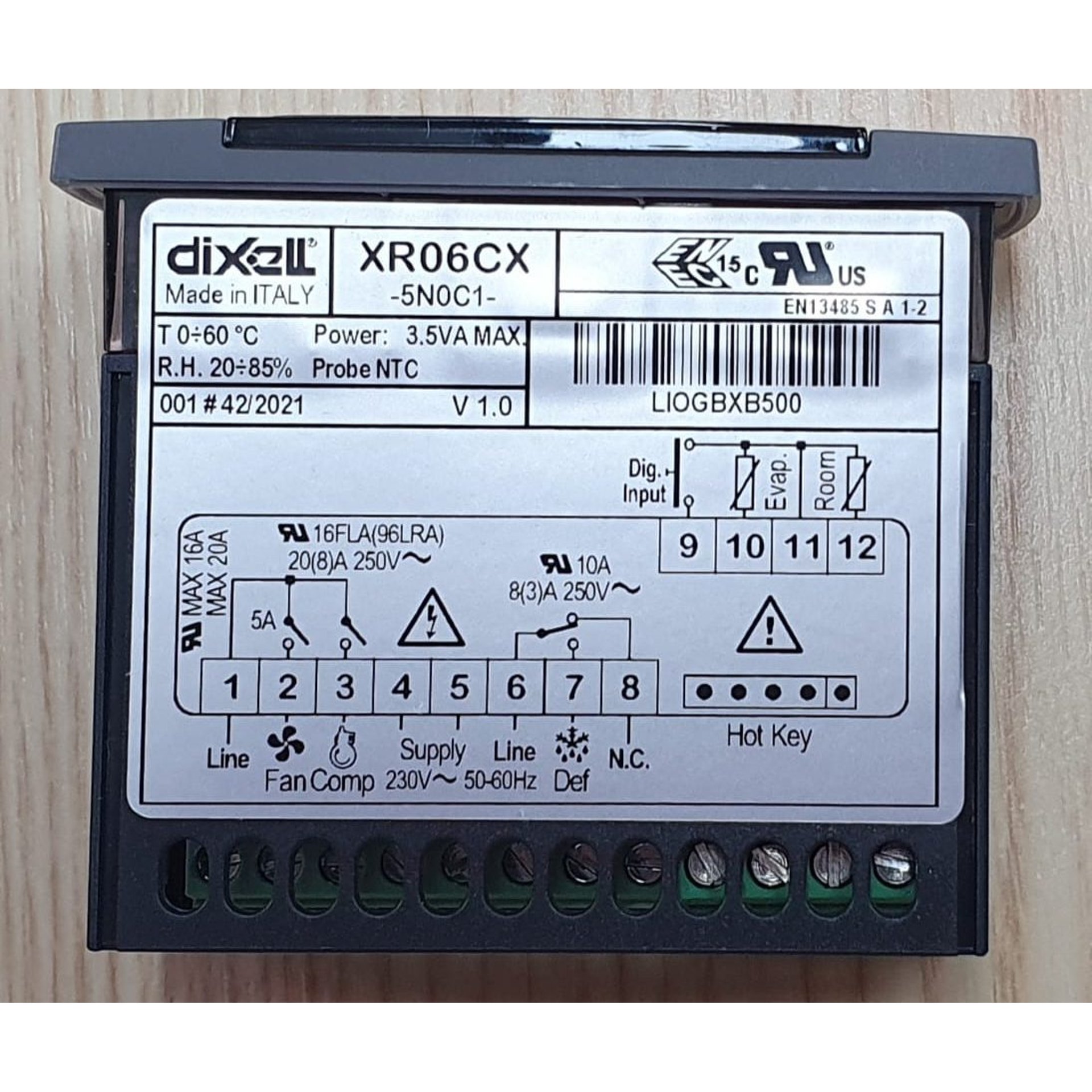 elektronische regelaar DIXELL XR60CX-5N0C1 inbouwmaat 71x29mm 230V spanning AC NTC/PTC - afbeelding 1