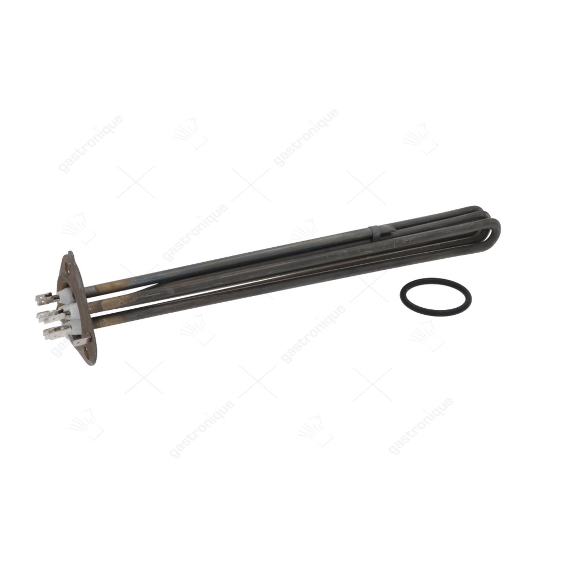 Verwarmingselement 8000W 230V L 384mm 3-gatsflens aansluiting vlaksteker 6,3mm pijp ø 8,5mm VC 3 - afbeelding 1