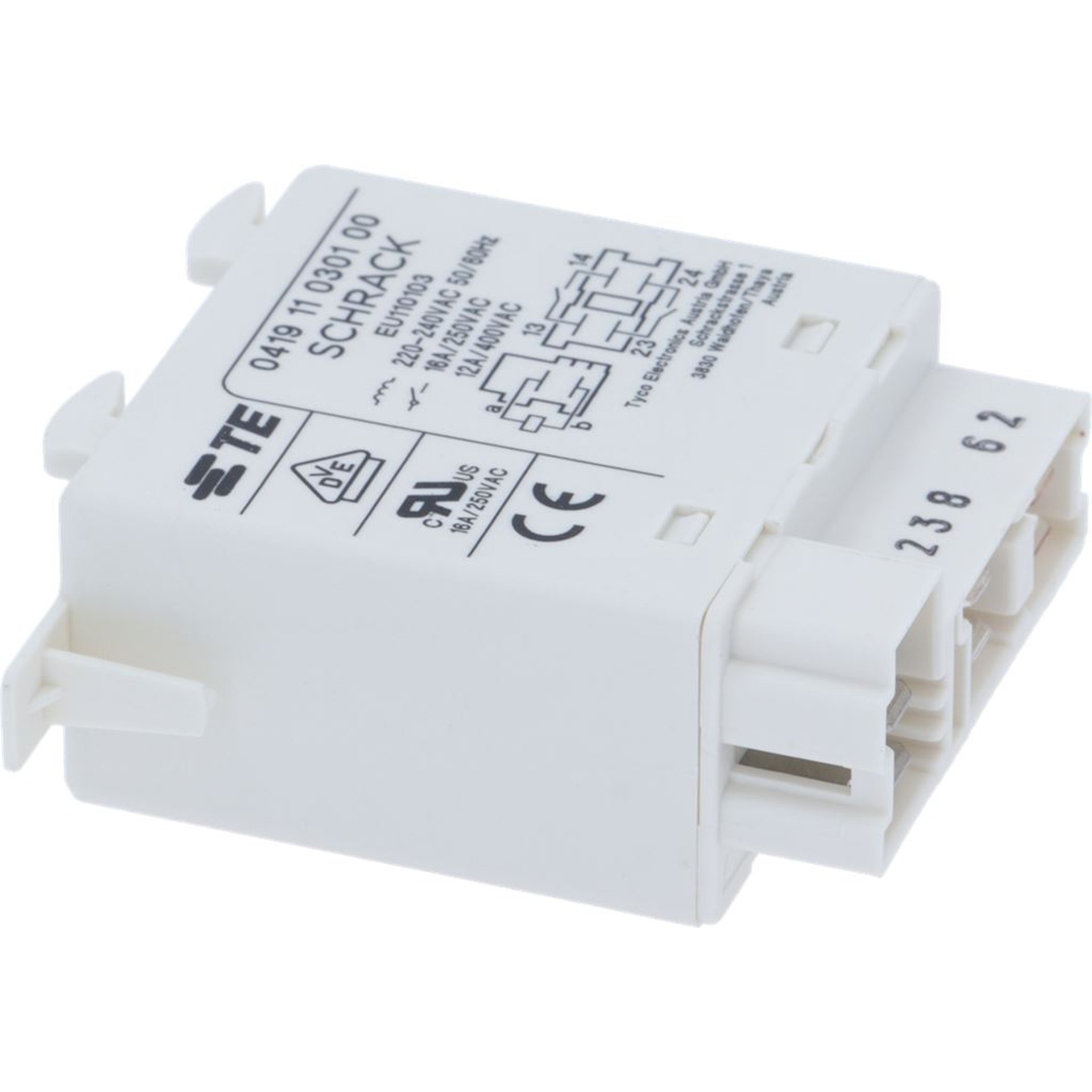 relais de puissance 230VAC 16A avec adaptateur 2 pôles - image 1