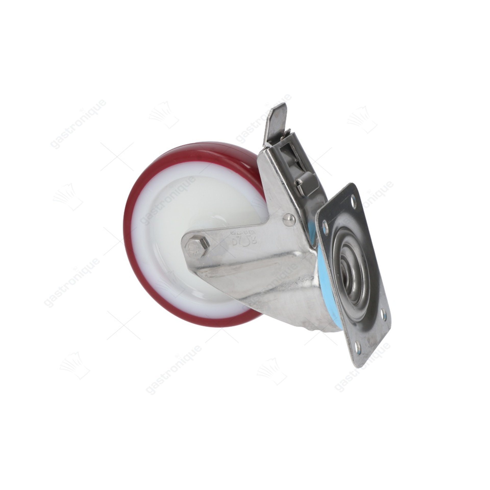 plate swivelling wheel with brake - afbeelding 1