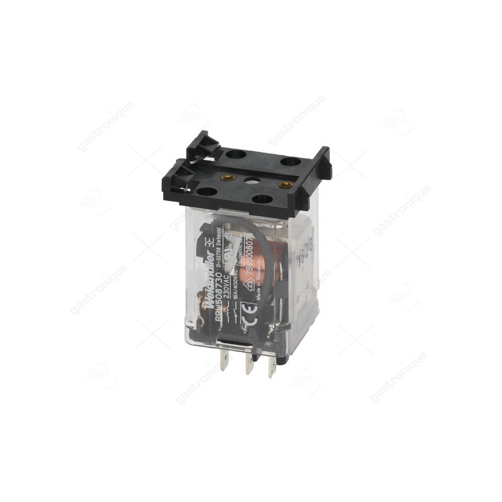 power relay FINDER 230VAC 16A 2NO connection flat plug 6.3mm overlap mounting - image 1